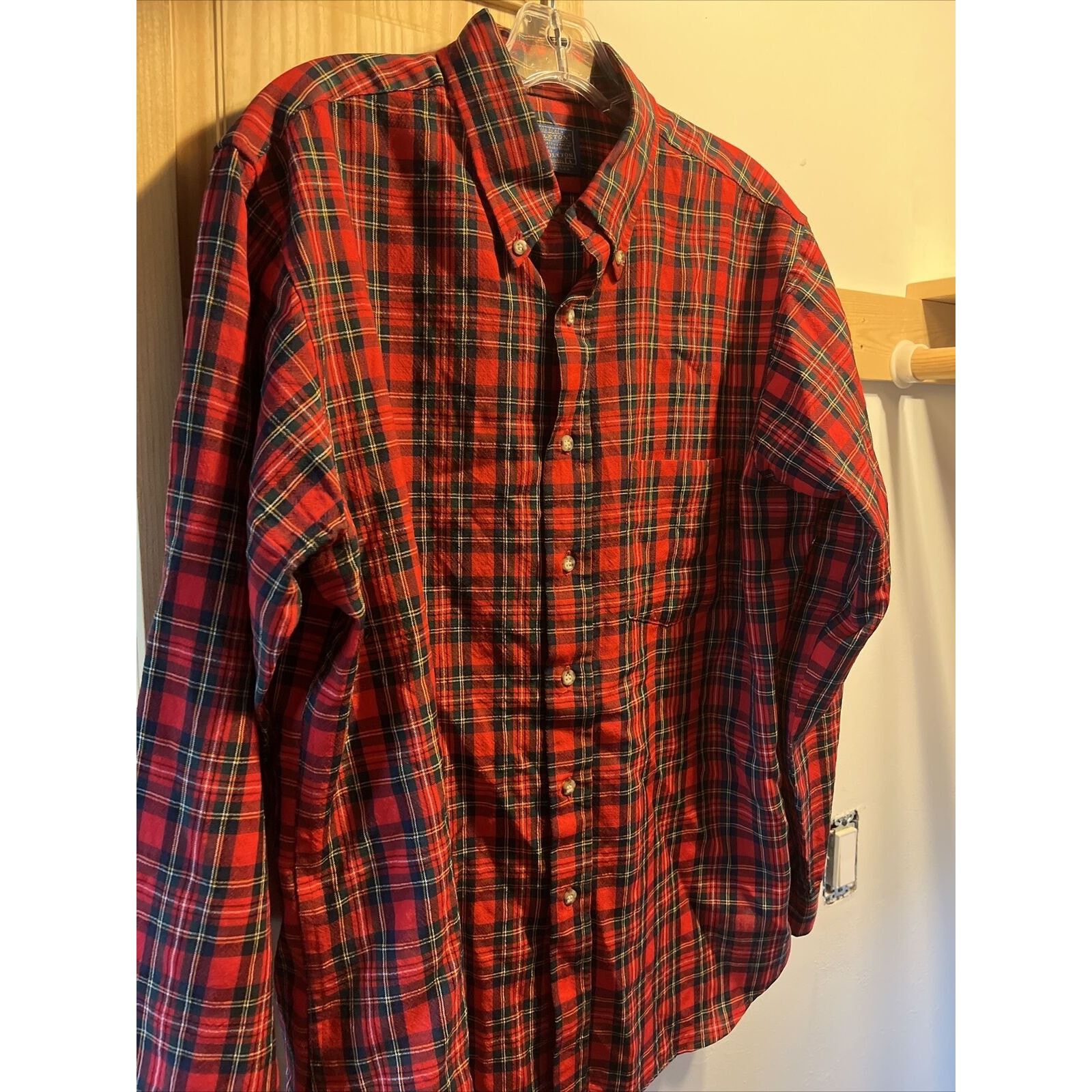 Pendleton Pendleton Men’s L Red Check Long Sleeve Button Up Wool Shirt Size US L / EU 52-54 / 3 - 4 Thumbnail