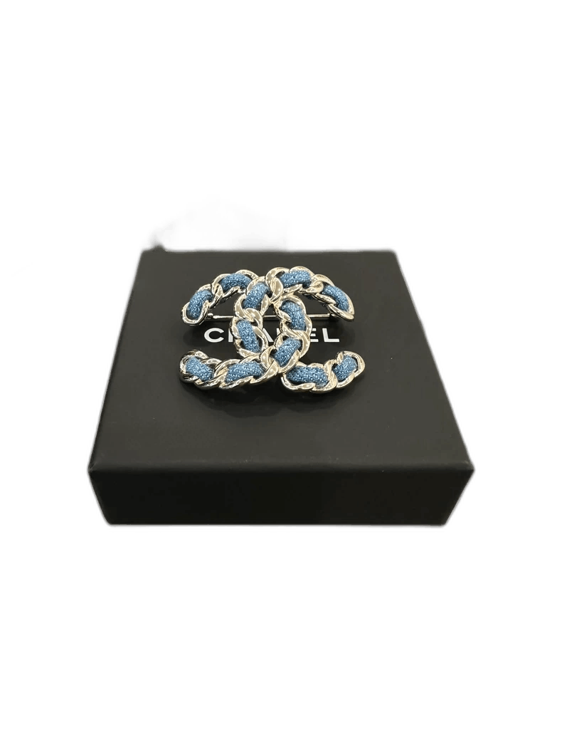 Chanel Chanel Denim Double C Logo Brooch Size ONE SIZE - 1 Thumbnail