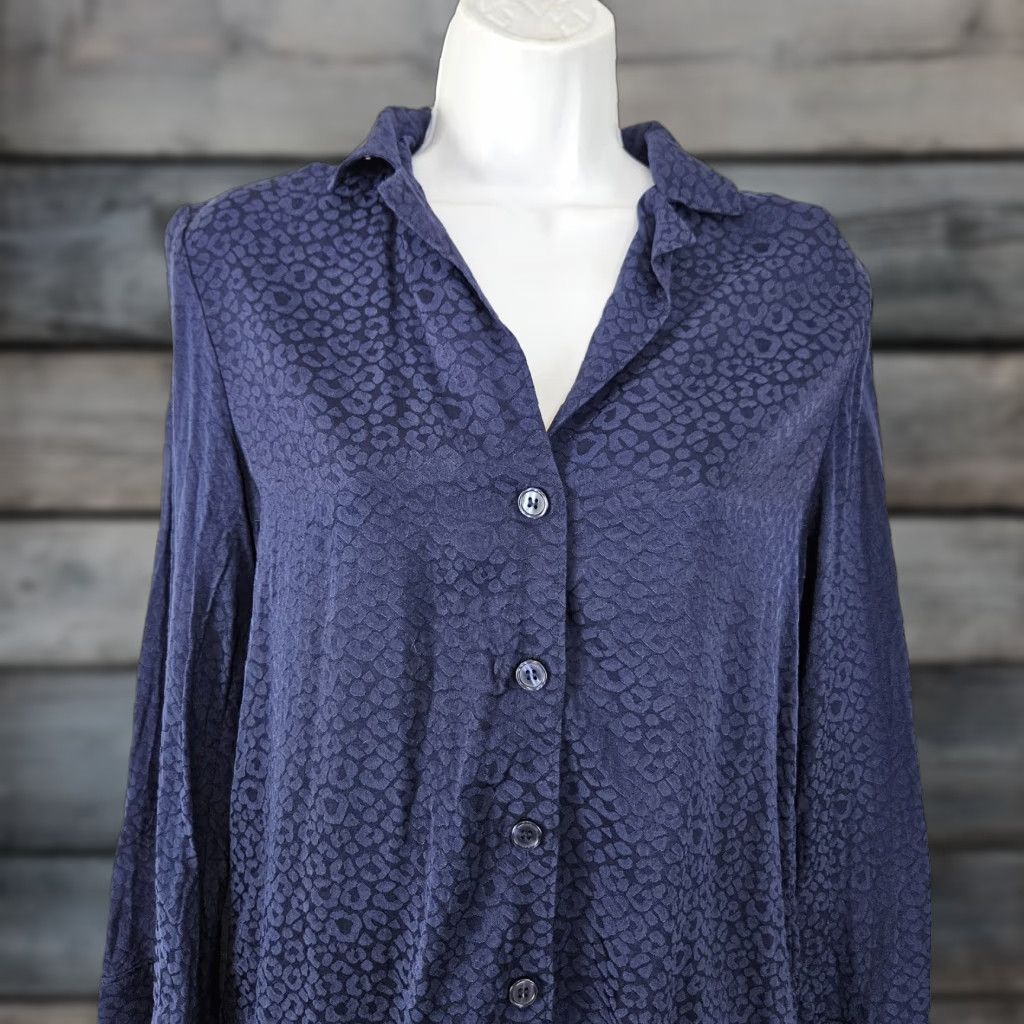 & Other Stories Stockholm Atelier & Other Stories Womens Button Front Top Sz 2 Blue Animal Print Size XS / US 0-2 / IT 36-38 - 1 Thumbnail