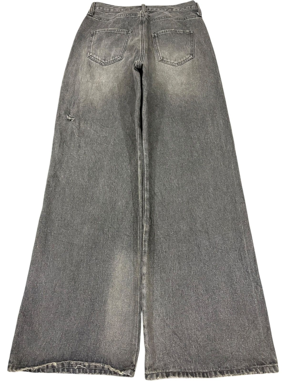 Other Vintage Japanese Faded Wash Distress Wide Leg Baggy Jeans Size 28" / US 6 / IT 42 - 2 Thumbnail