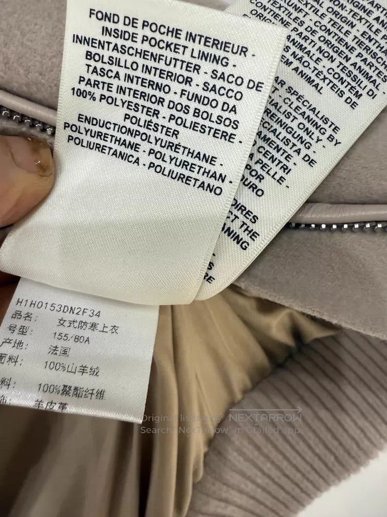 Hermes Hermes Beige Cashmere and Leather Patchwork Diamond Quilte Size XXS / US 00 / IT 34 - 8 Thumbnail