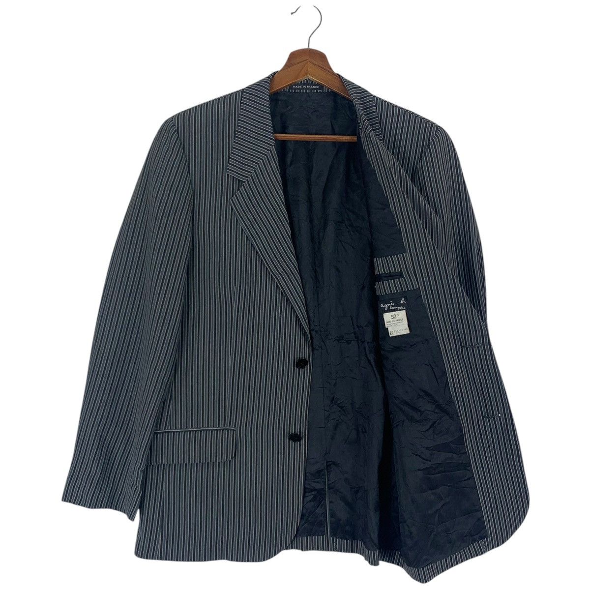 Vintage VINTAGE AGNES B HOMME STRIPE COAT BLAZER Size US M / EU 48-50 / 2 - 3 Thumbnail