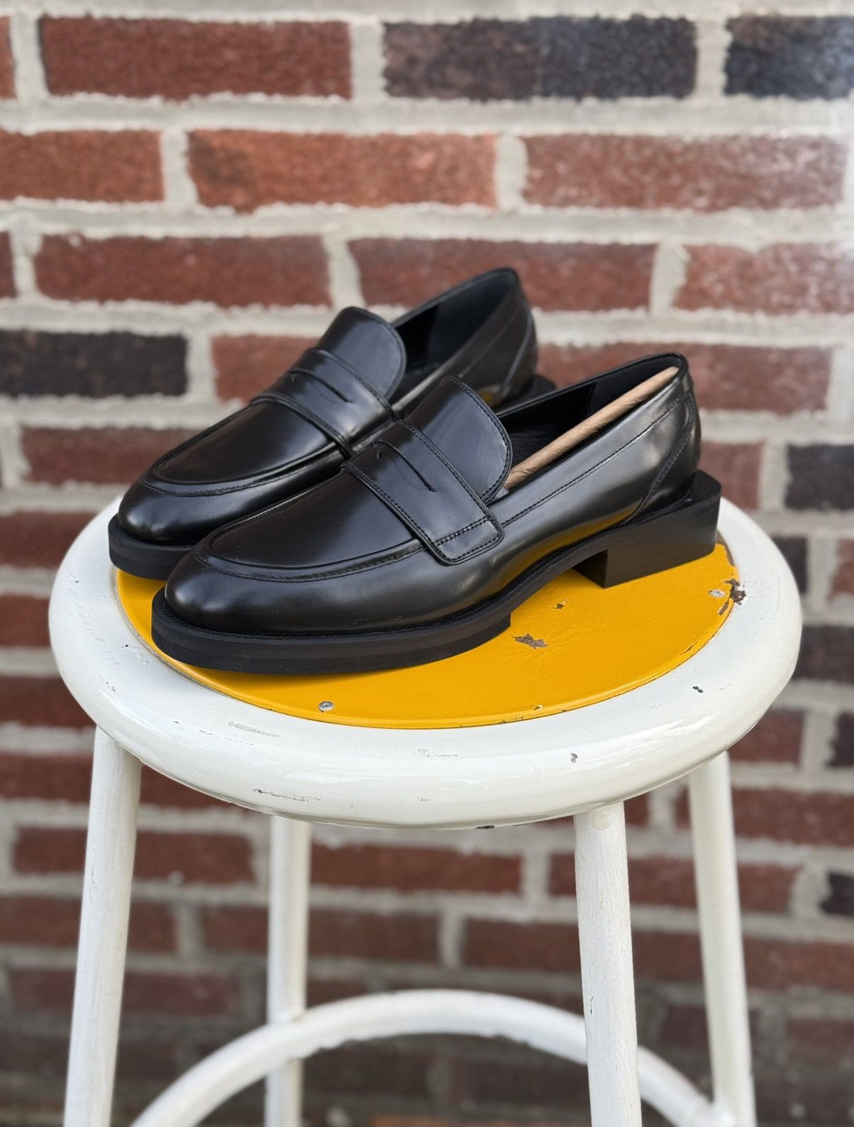 Other Charles David Delusion Platform Black Leather Loafers Unisex Size US 6.5 / EU 39-40 - 2 Thumbnail