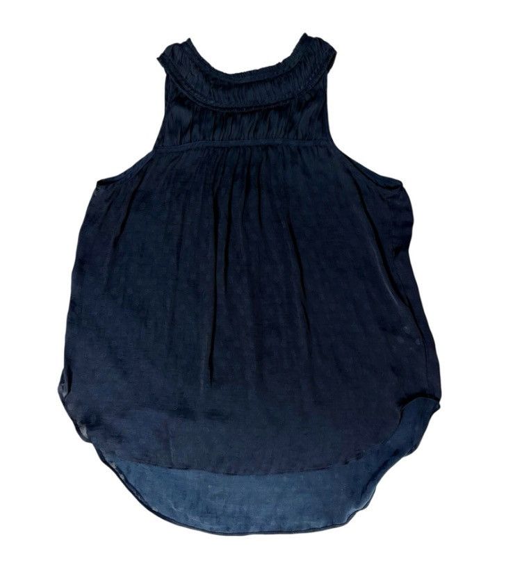 Anthropologie Maeve by Anthropologie Sheer Dobby Blouse – Navy | Size US 4 Size S / US 4 / IT 40 - 1 Thumbnail