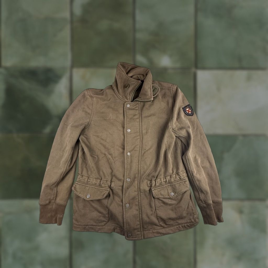 Ralph Lauren VINTAGE Ralph Lauren Rugby Jacket Women's Polo RFC Medium Brown Fleece Patch Varsity Collared Pocketed Rugby Football 1900s Style Size M / US 6-8 / IT 42-44 - 1 Thumbnail