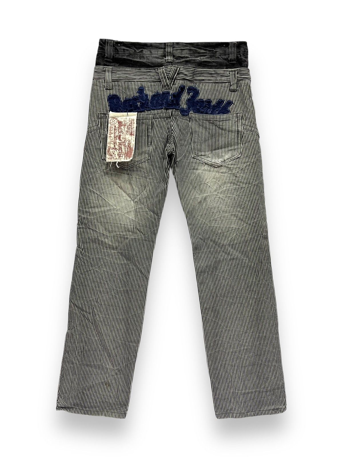 If Six Was Nine × OVER THE STRiPES 🔥BACK & FORTH Hybrid Double Waist Hickory Stripes Denim Size US 31 - 3 Thumbnail