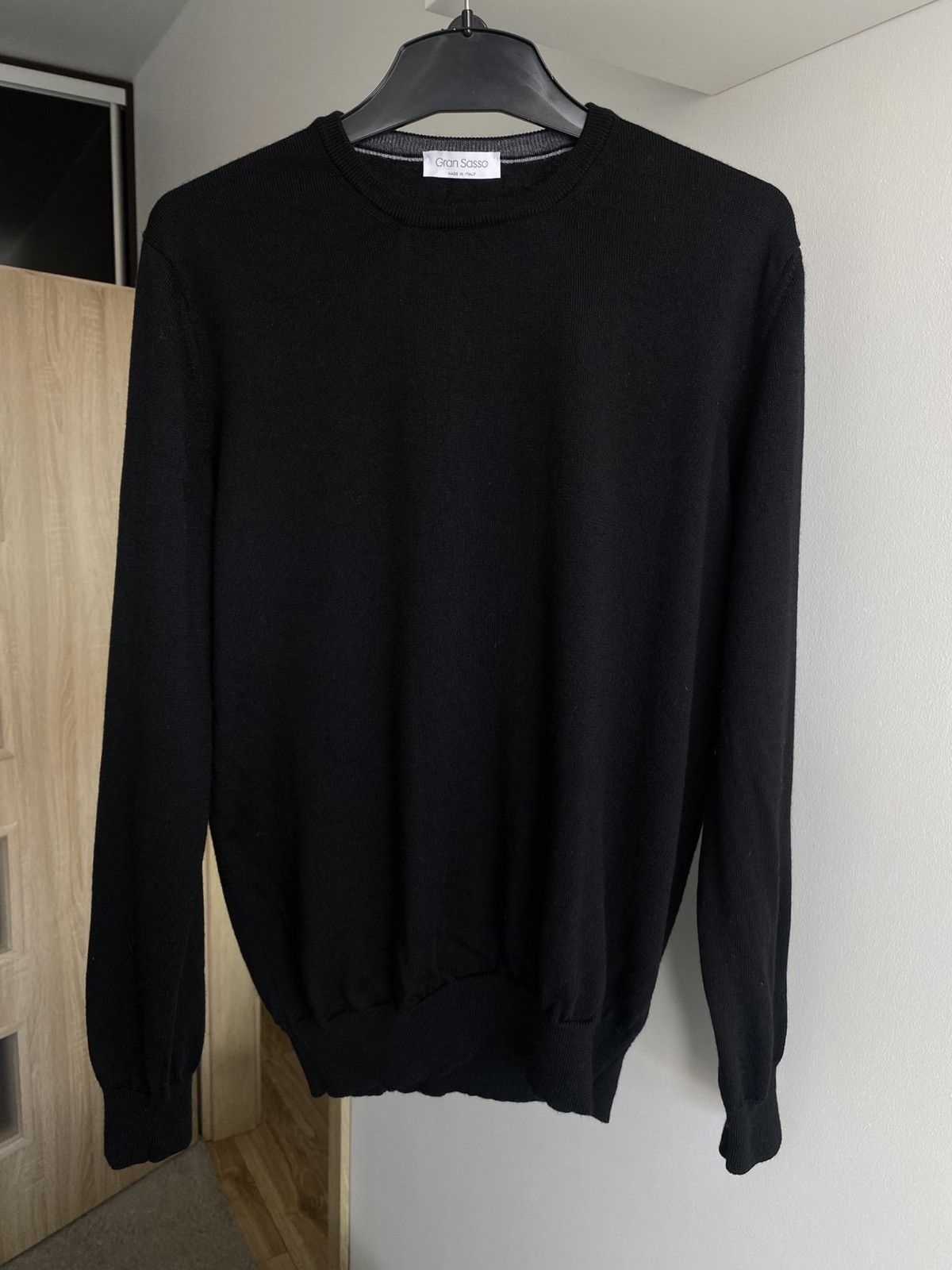 Gran Sasso Gran Sasso Virgin Wool Black Knit Sweater luxury designer Size US L / EU 52-54 / 3 - 7 Thumbnail