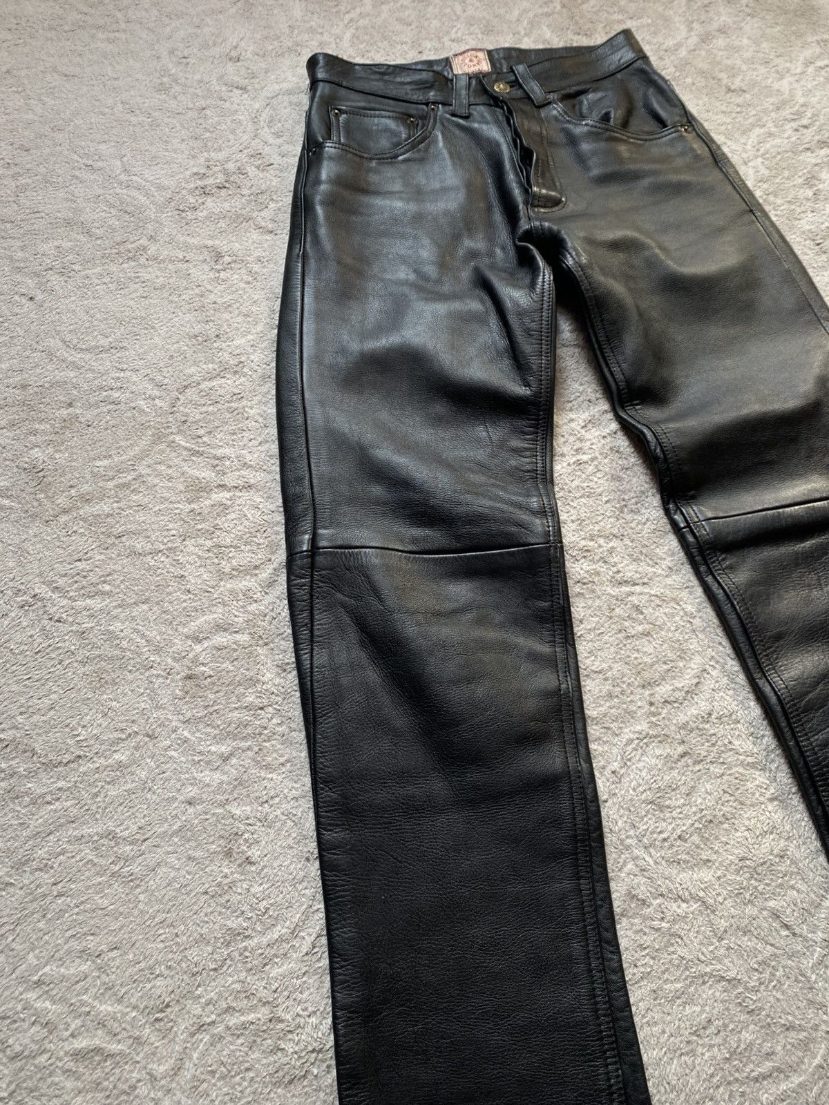 If Six Was Nine Real Leather Black Vintage Opium y2K pants Size US 29 - 3 Thumbnail