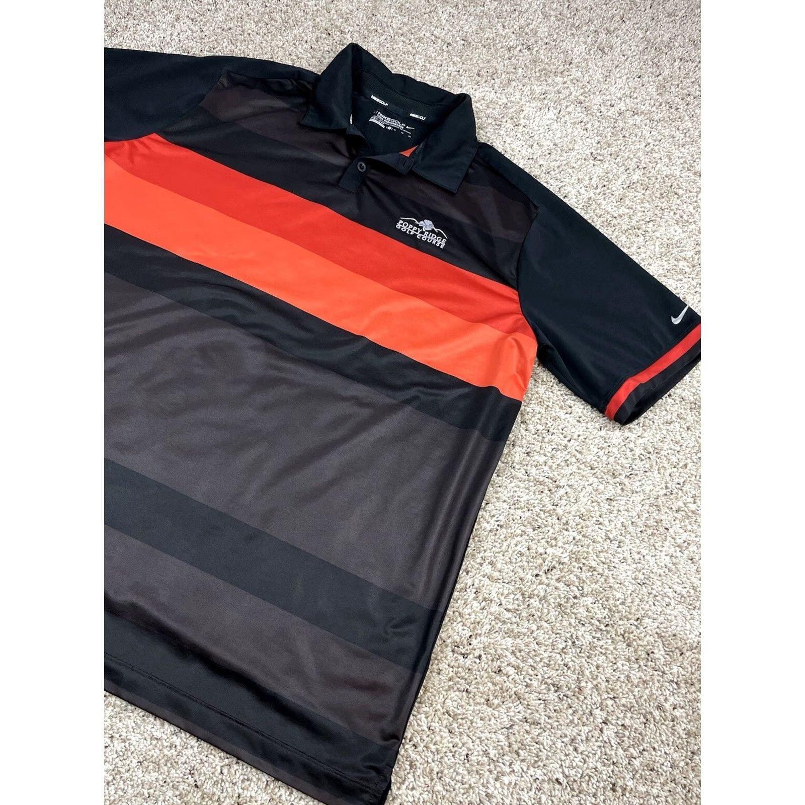 Nike Nike Golf Polo Shirt Medium Mens Black Striped Short Sleeve Tour Performance Polo Size US XXL / EU 58 / 5 - 2 Thumbnail