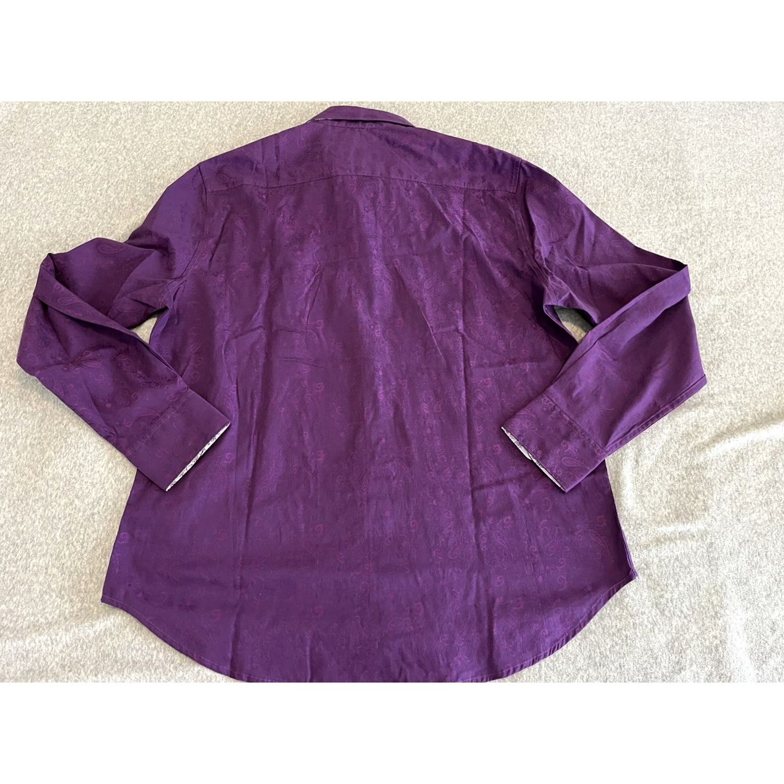 Robert Graham Robert Graham Long Sleeve Shirt Purple Paisley Mens Large Size US L / EU 52-54 / 3 - 6 Thumbnail