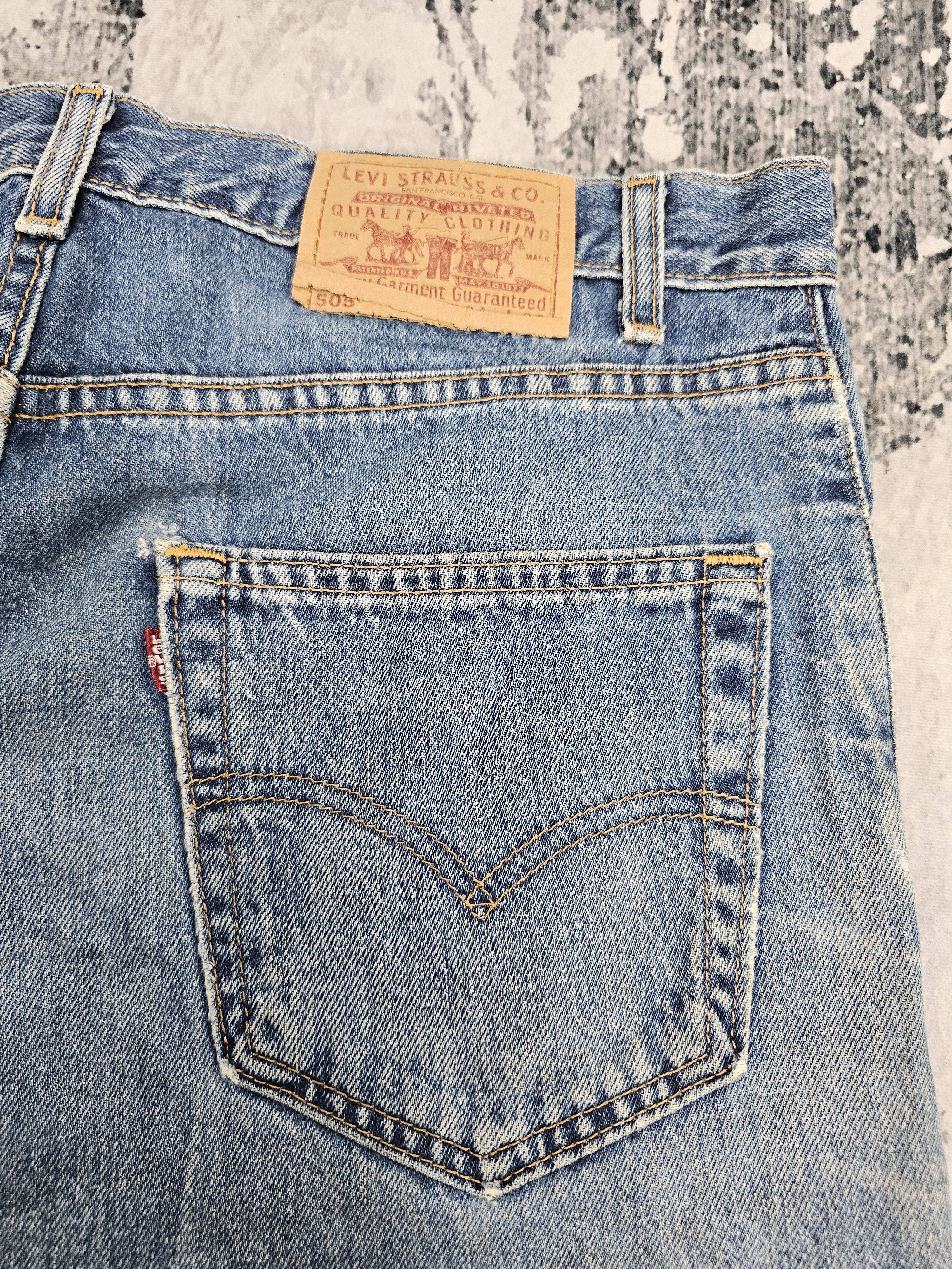 Levi's Vintage Clothing Vtg 90'S LEVIS 505 Distressed Faded Blue Cropped Jeans L0498 Size US 34 / EU 50 - 11 Thumbnail