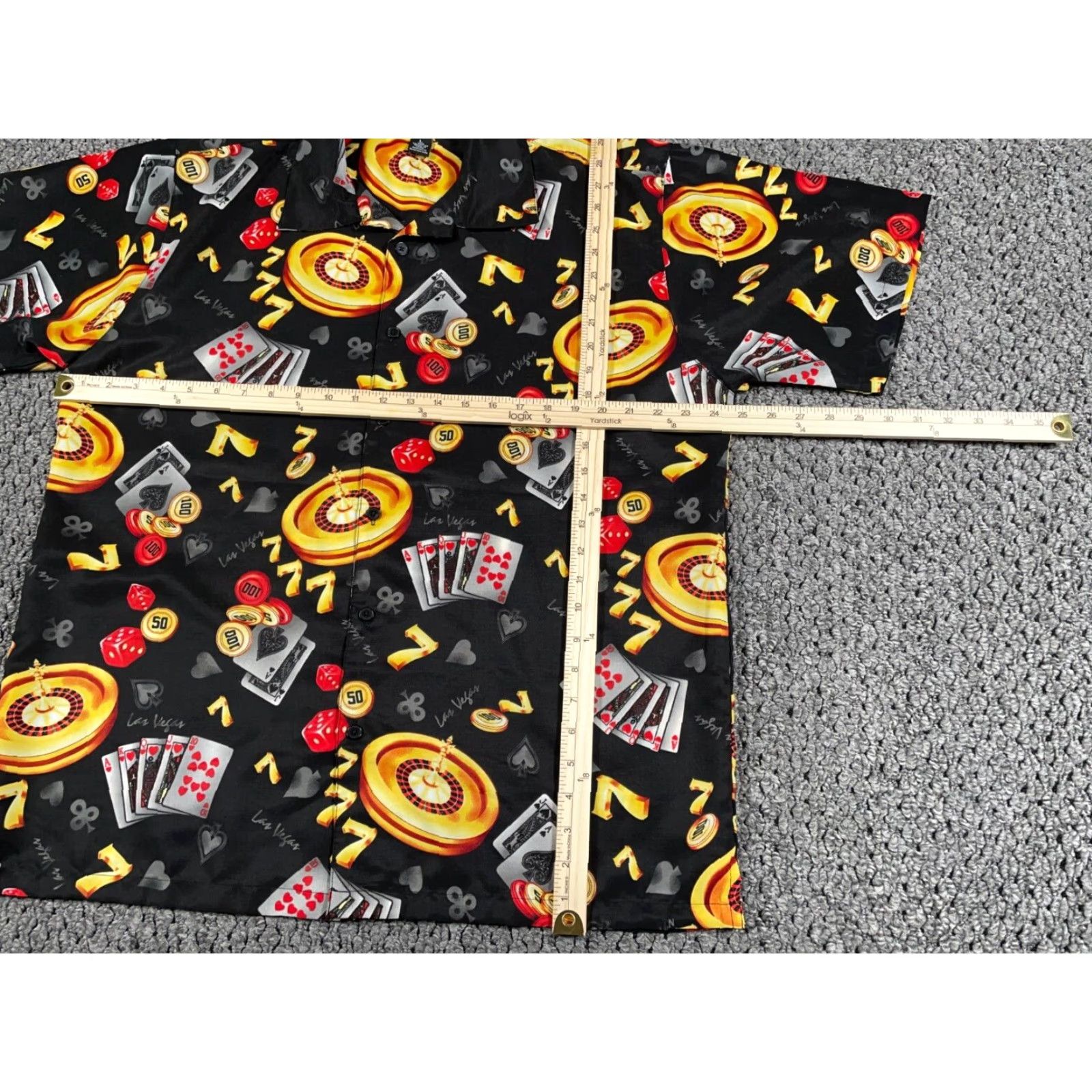 Vintage VINTAGE Steve & Barry's Shirt Adult Large Black AOP Geometric Gambling Pattern Shirt Mens Large Black Pattern Size US L / EU 52-54 / 3 - 4 Thumbnail
