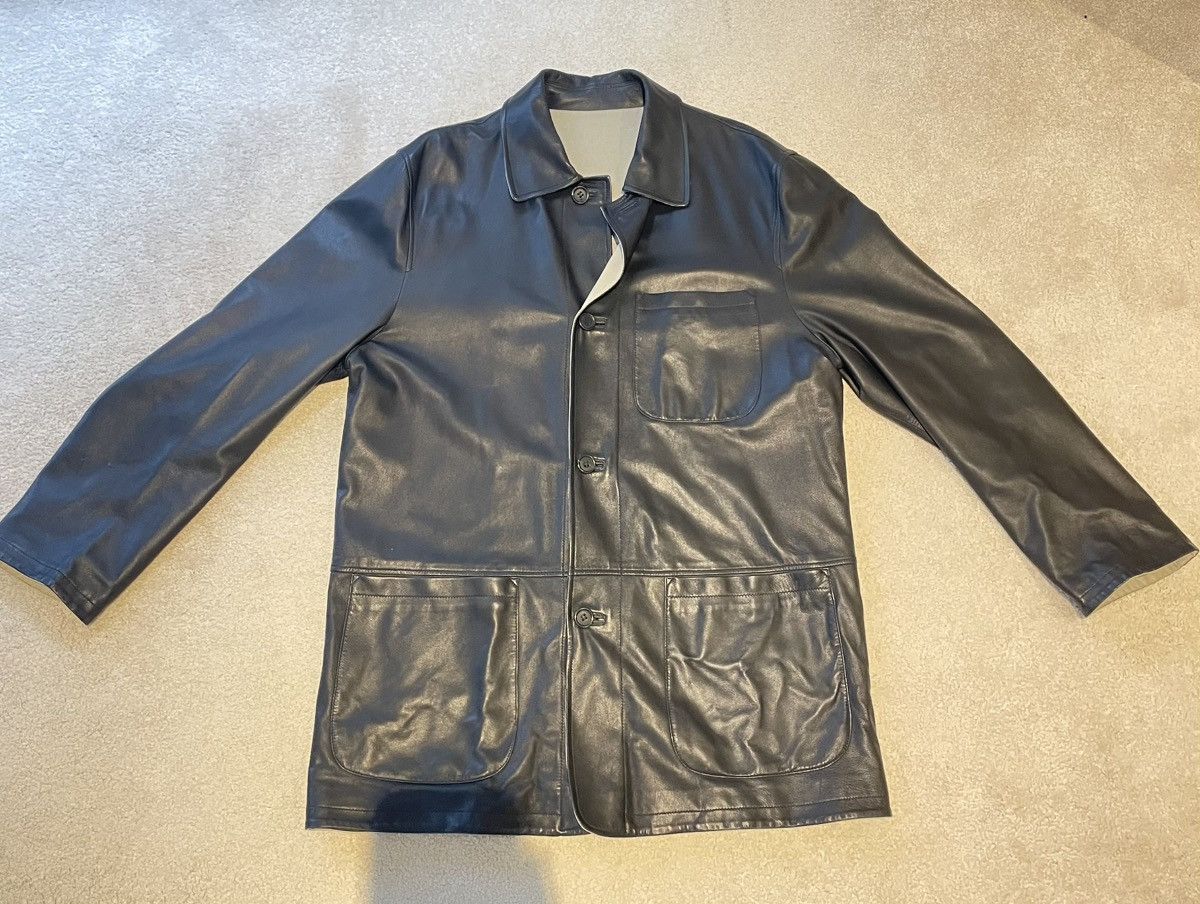 Ermenegildo Zegna Vintage Ermenegildo Zegna Reversible Leather Jacket Size US L / EU 52-54 / 3 - 2 Thumbnail