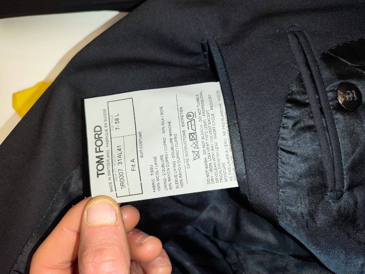 Tom Ford Tom Ford Men’s Black Three-Piece Wool Suit IT58 4XL Size 54L - 15 Thumbnail