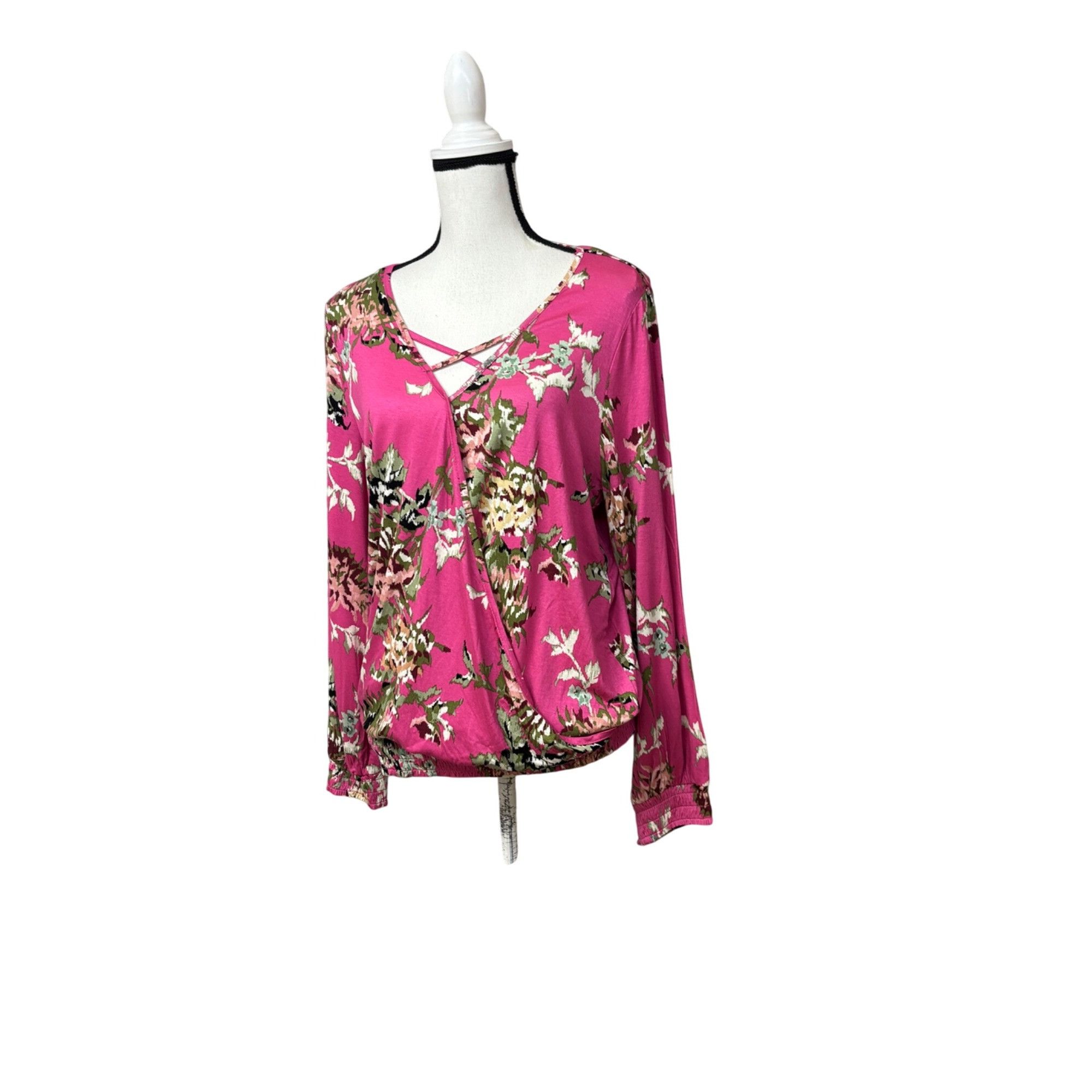 Other Style & Co Floral-Print Smocked Surplice Top, Pink Vintage Size M / US 6-8 / IT 42-44 - 11 Thumbnail