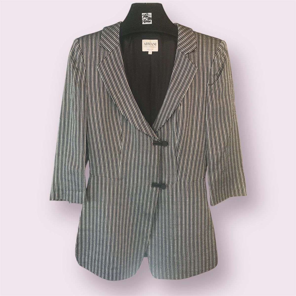 Armani Collezioni Armani Collezioni Black / Silver Blazer Size S / US 4 / IT 40 - 1 Thumbnail