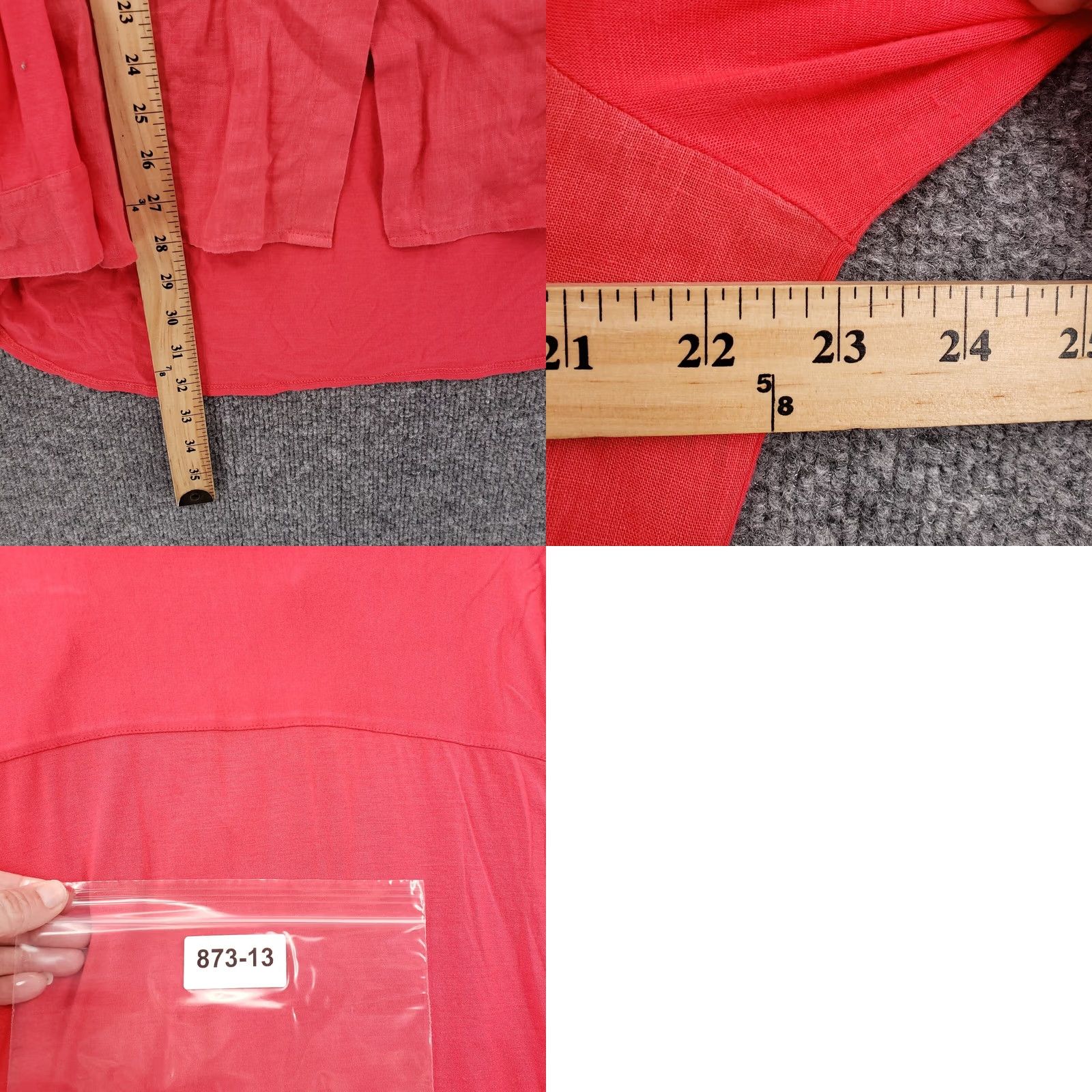 Calvin Klein Calvin Klein Shirt Womens 20 Plus Red Button-Up Tunic Long Sleeves Hi-Low Size 3XL / US 20-22 - 8 Thumbnail