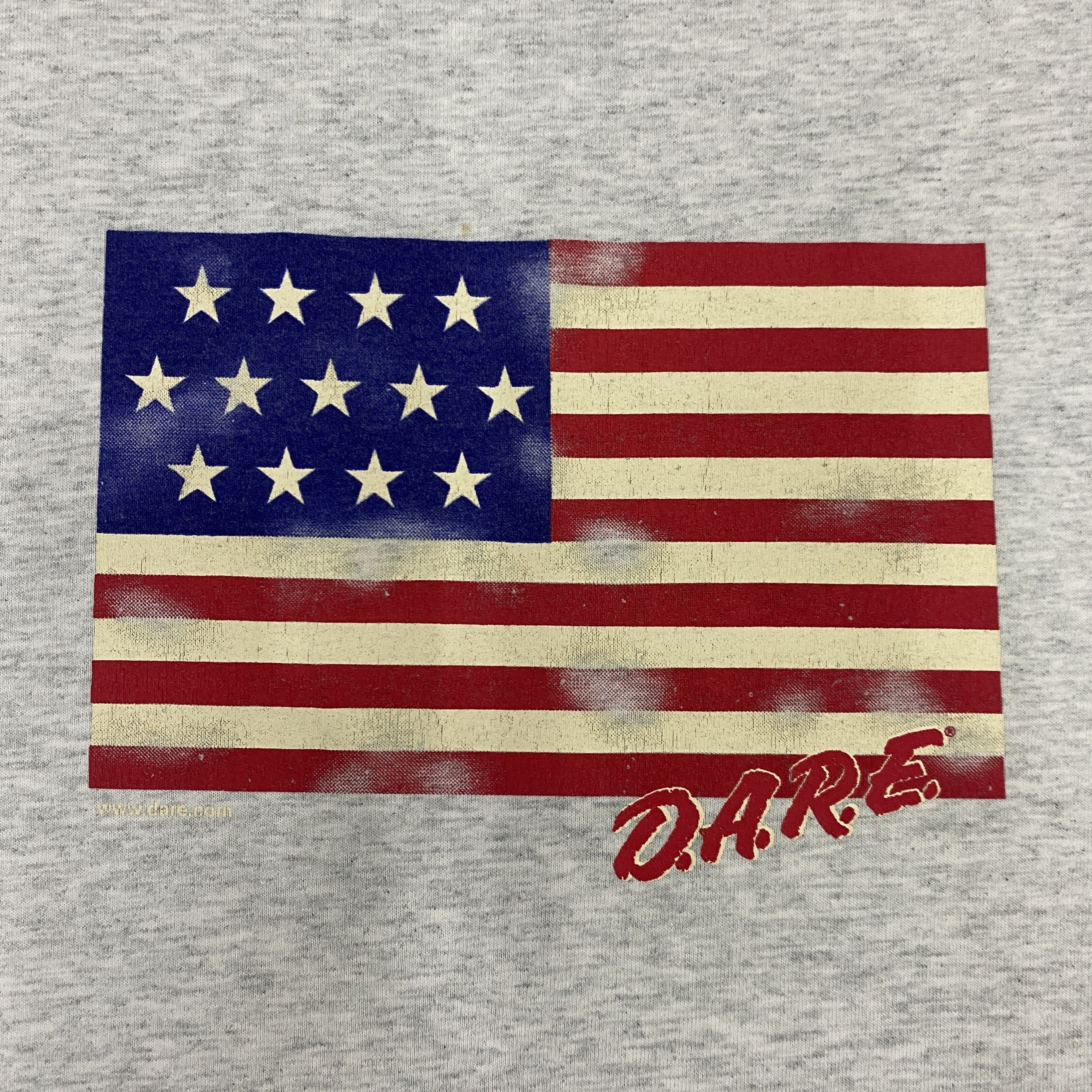 Fruit Of The Loom Vintage D.A.R.E Flag of the United States T Shirt - K095 Size US M / EU 48-50 / 2 - 3 Thumbnail