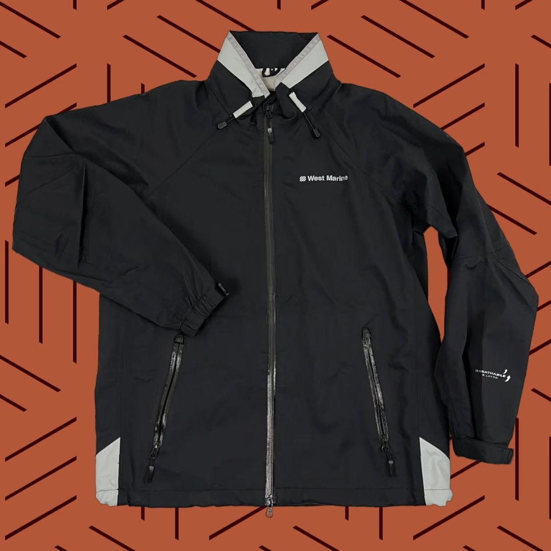 Vintage West Marine Jacket Men Medium Black Equator Hooded Rain Coat Taped Seams Fishing Size US M / EU 48-50 / 2 - 1 Thumbnail