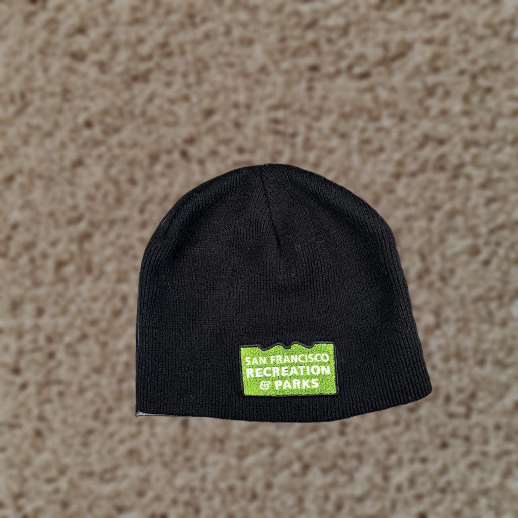 Vintage Bayside Beanie Mens One Size Black Knit San Francisco Recreation & Parks Logo Patch Streetwear Winter Casual City Nature Outdoor Mens Hat Size ONE SIZE - 1 Thumbnail