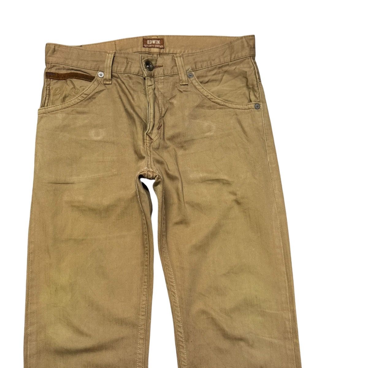 Edwin Vintage Edwin XVS403 Leather Pocket Brown Denim Jeans Size US 34 / EU 50 - 3 Thumbnail