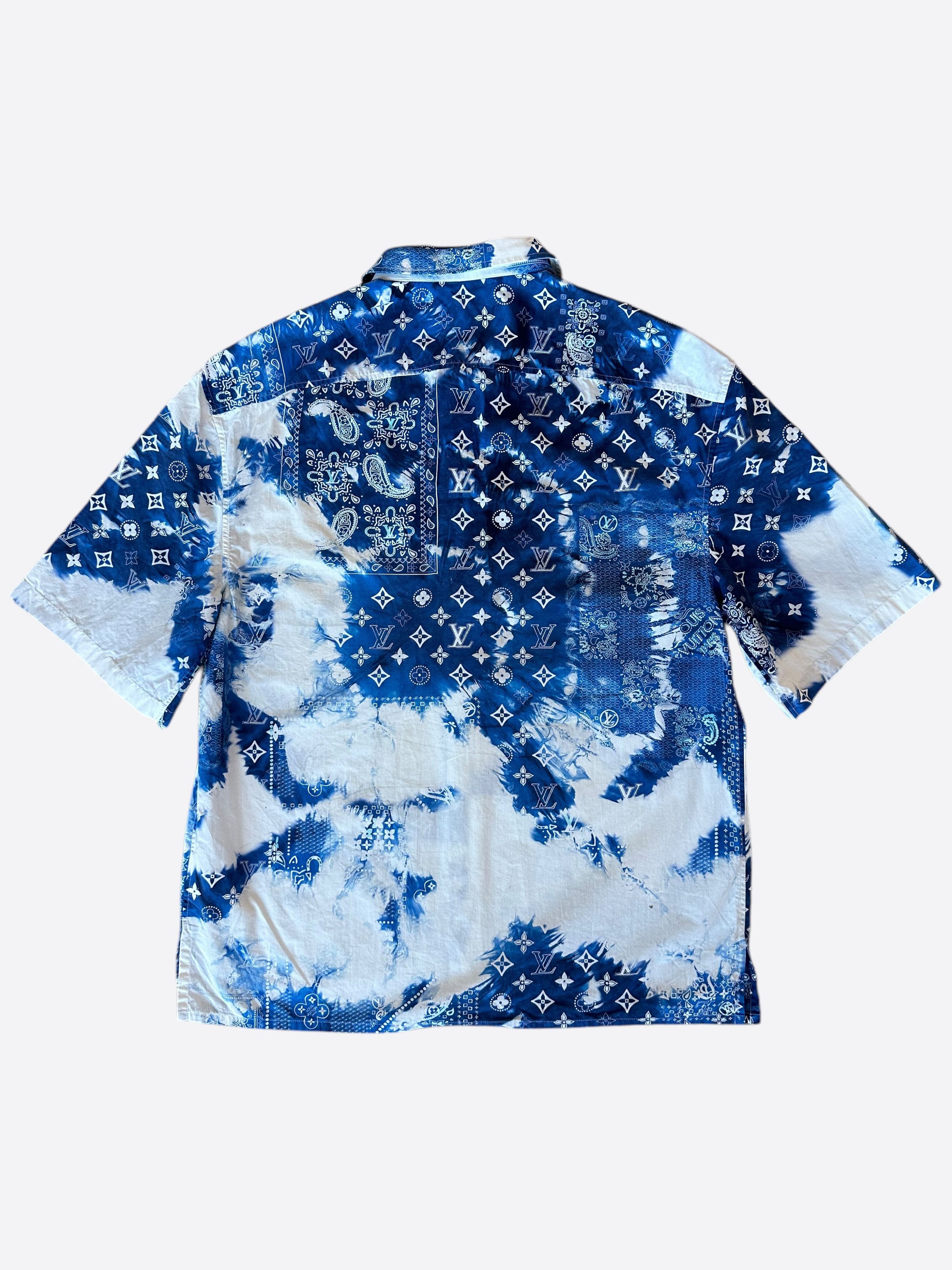 Louis Vuitton Louis Vuitton Blue Bleached Bandana Monogram Button Up Shirt Size US S / EU 44-46 / 1 - 2 Thumbnail