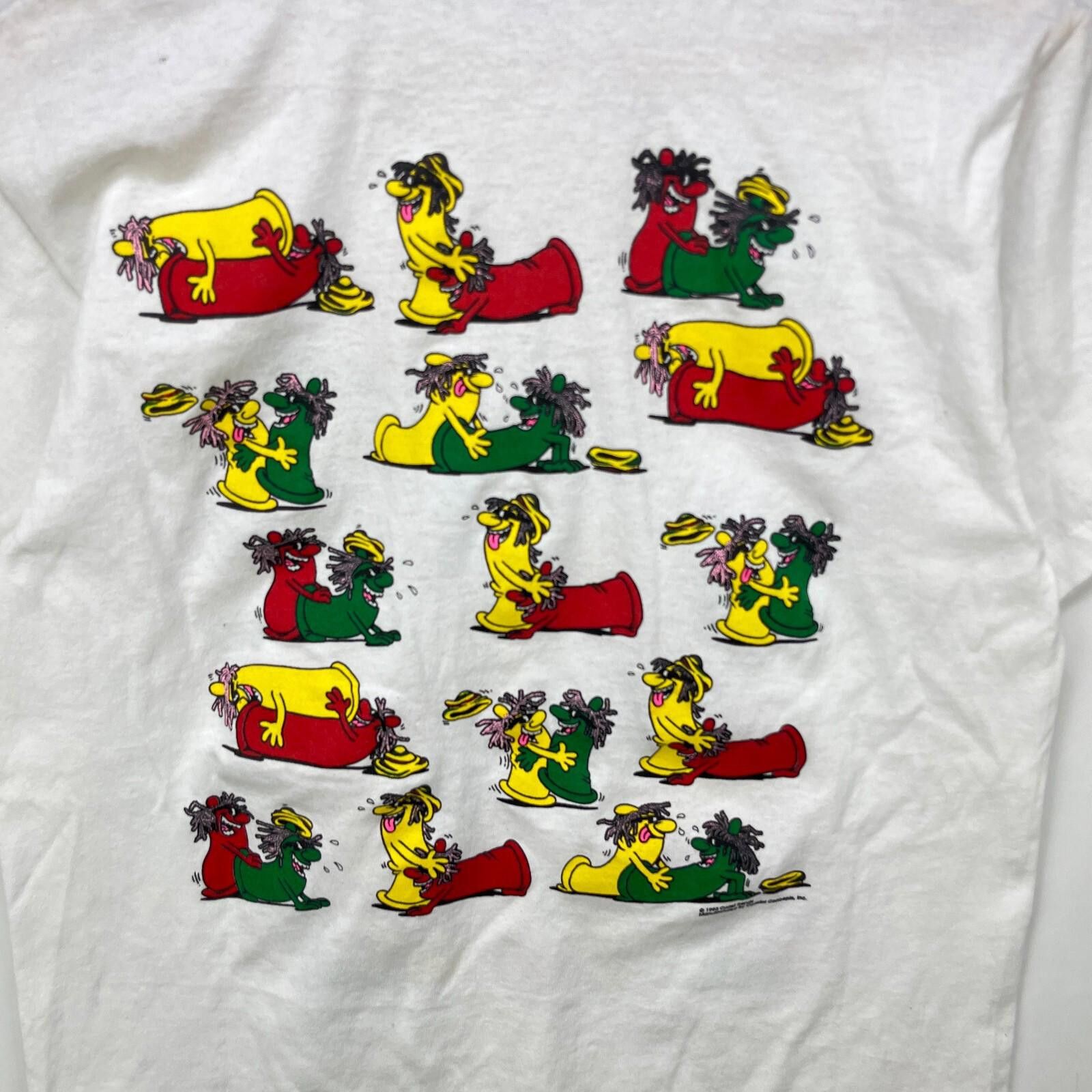 Vintage Vintage 90s Sex Position Condoms Rasta Funny T-Shirt Large Size US XL / EU 56 / 4 - 6 Thumbnail