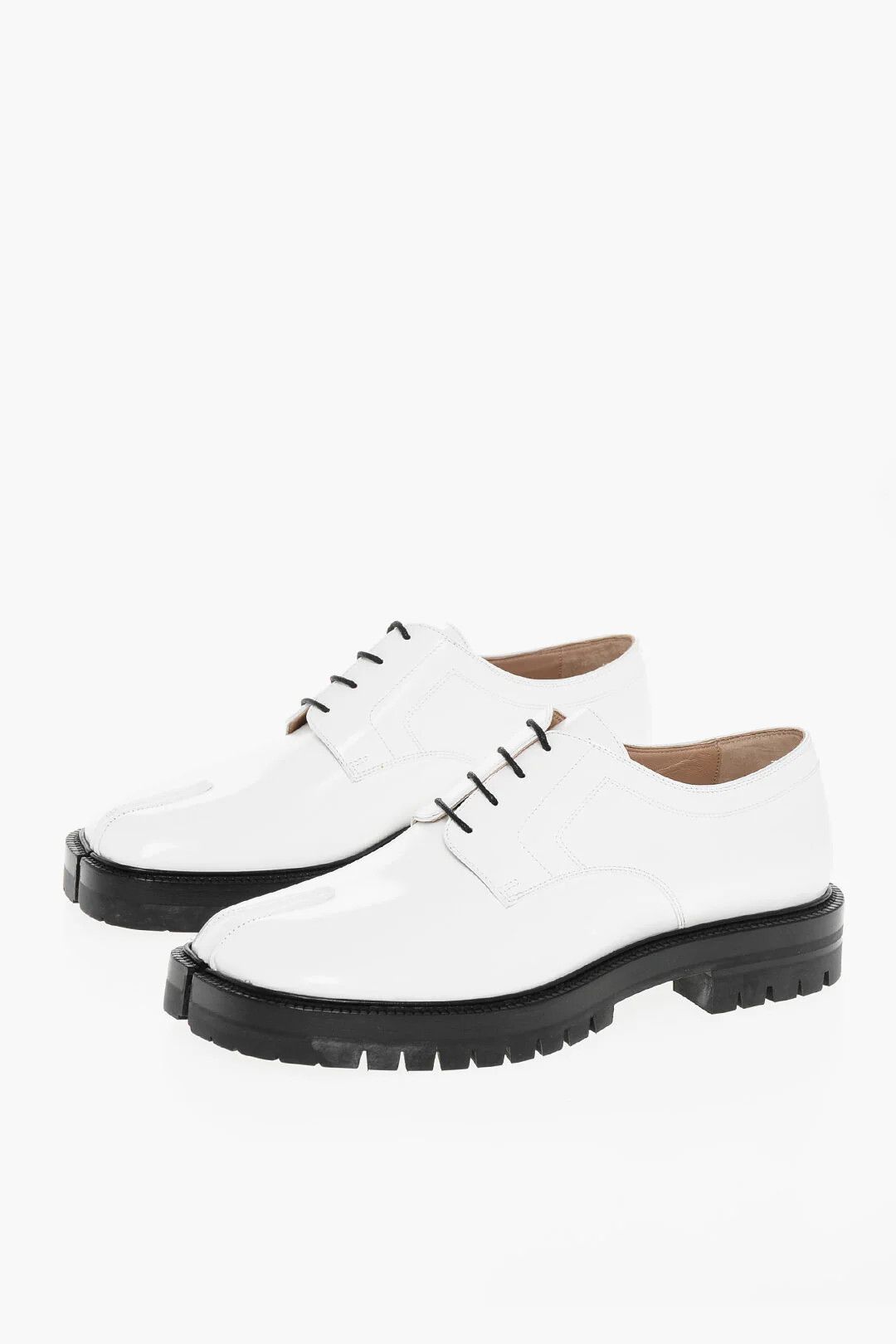 Maison Margiela og1mm0326 Leather Derby Tabi Shoes in White Size US 11 / EU 44 - 3 Thumbnail