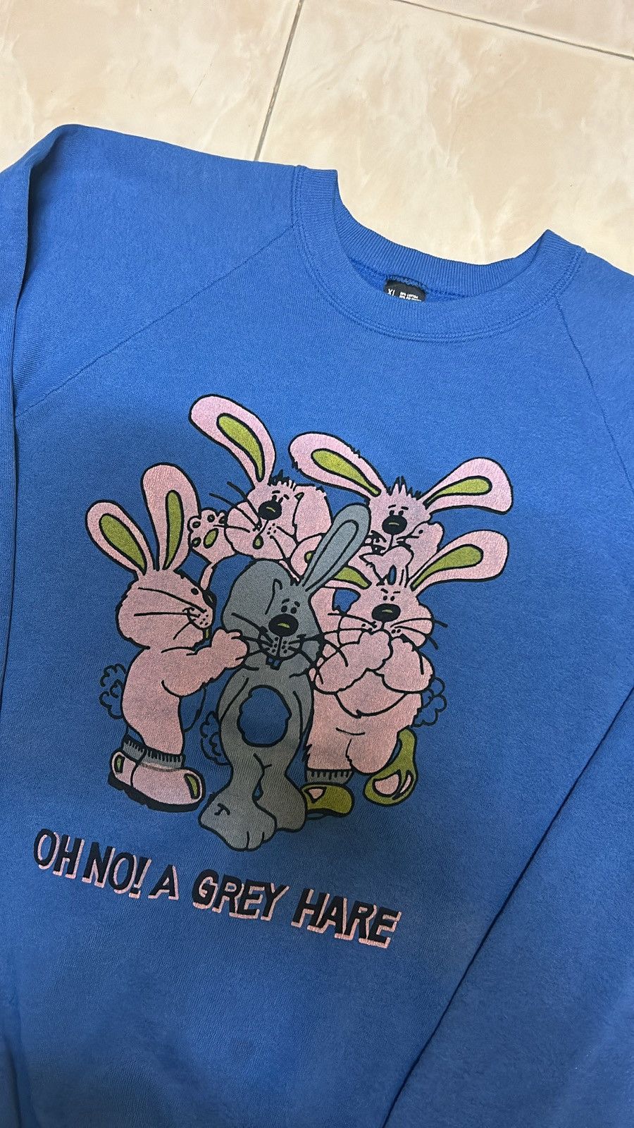 Vintage VTG SWEATSHIRT OH NO! A GREY HARE Size US L / EU 52-54 / 3 - 2 Thumbnail