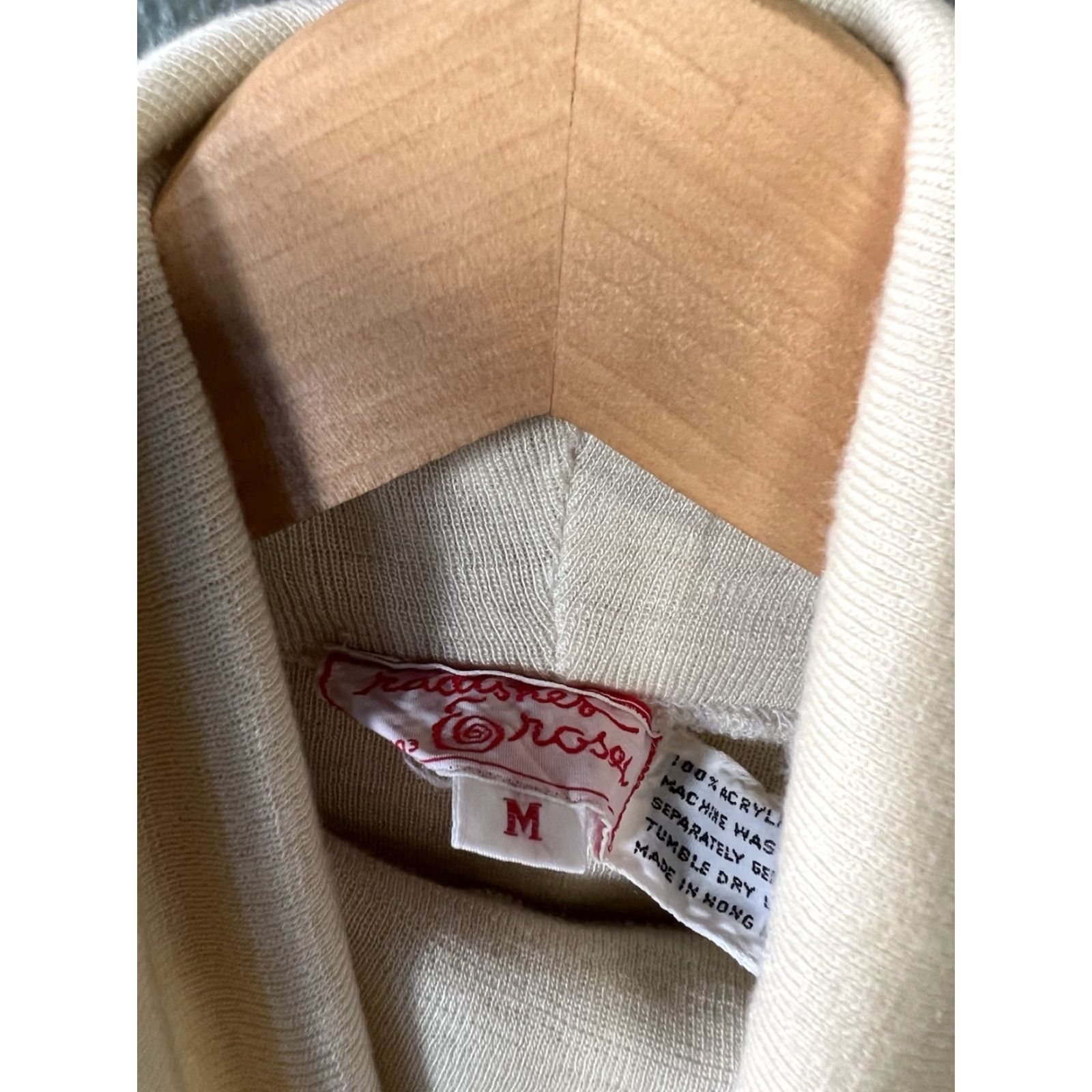 Vintage Radishes & Roses Womens White Long Sleeve Turtleneck Size Medium Size M / US 6-8 / IT 42-44 - 3 Thumbnail