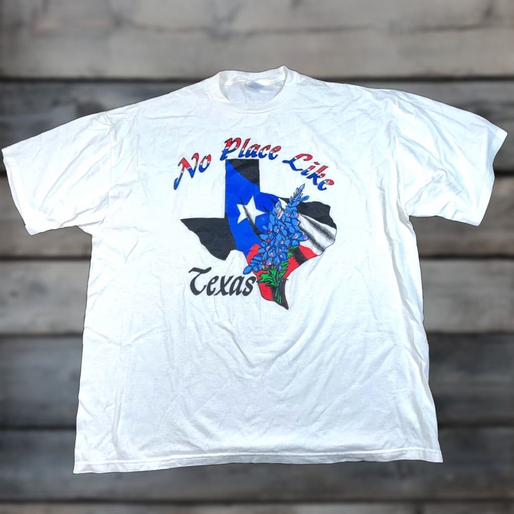 Jerzees VINTAGE Jerzees Texas Flag Print T-Shirt Adult XL White Men Short Sleeve Crew Neck 90s USA Made Size US XL / EU 56 / 4 - 1 Thumbnail