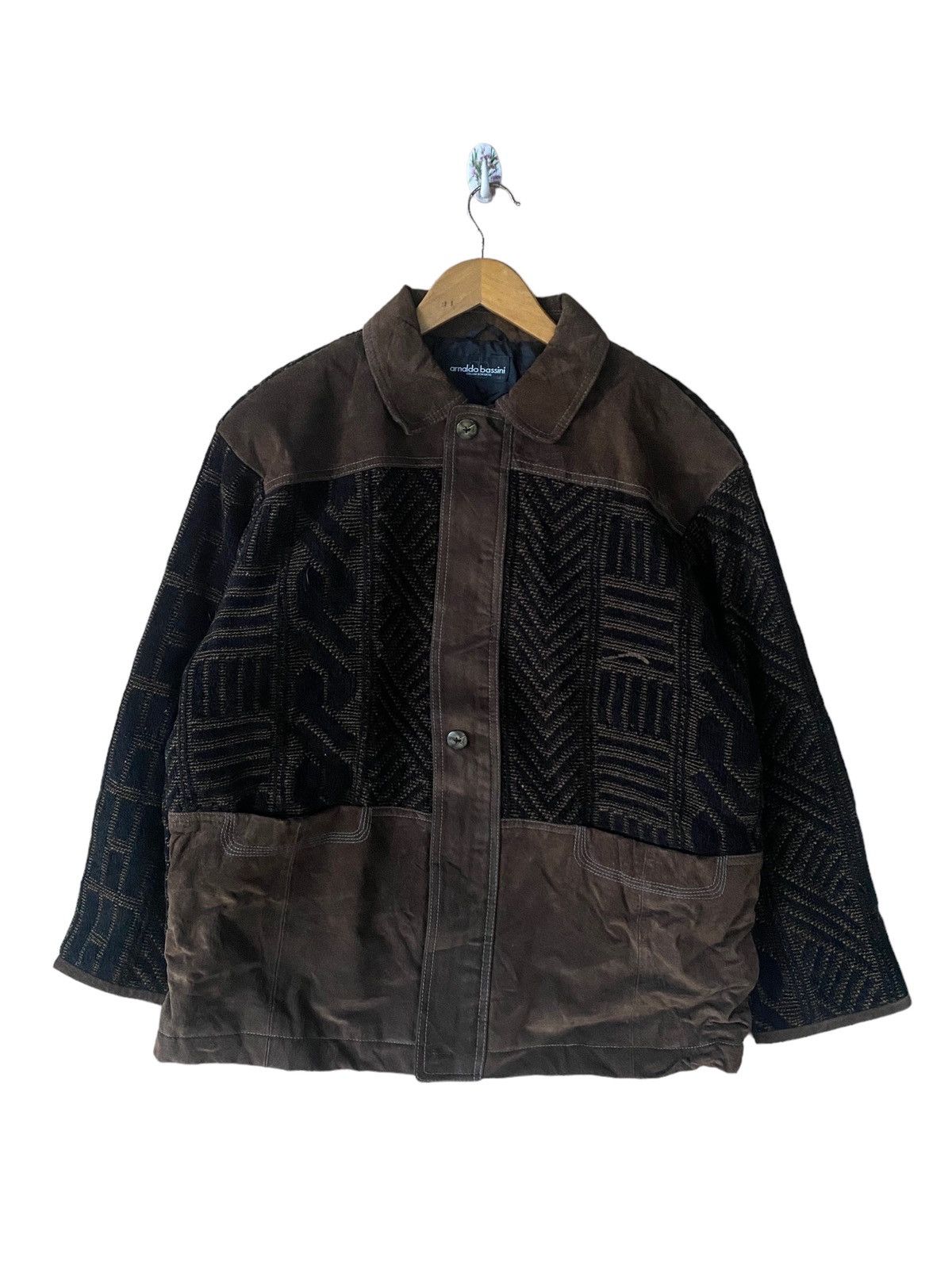 Vintage Vintage Arnaldo Bassini Wool and Leather Jacket Elegance Size US M / EU 48-50 / 2 - 1 Thumbnail