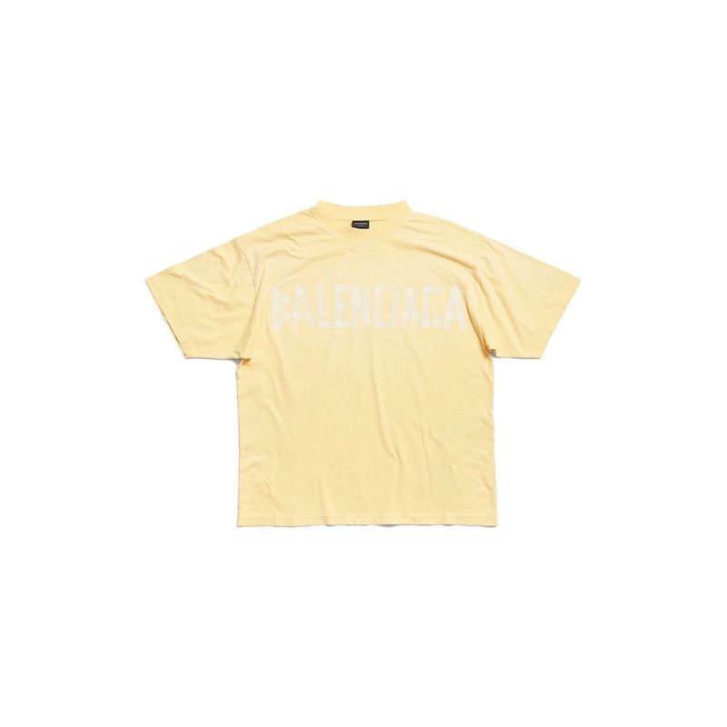 Balenciaga o1tr1nto0426 Tape Type TR T-Shirt Medium Fit in Pale Yellow Size US S / EU 44-46 / 1 - 1 Thumbnail