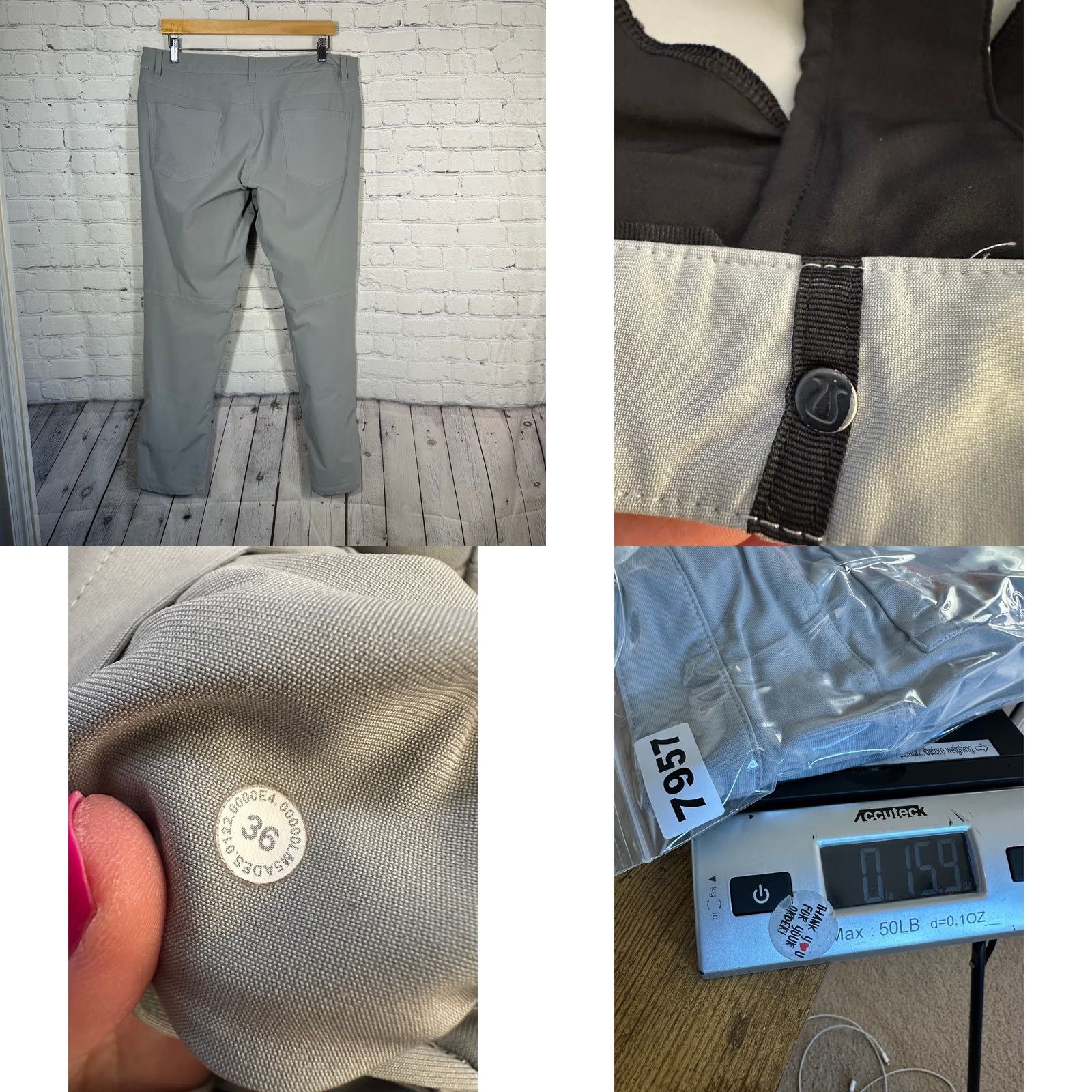 Lululemon Lululemon ABC Pant Slim Light Gray Warpstreme 5-Pocket Mens Size 36 LM5ADES Size US 36 / EU 52 - 8 Thumbnail