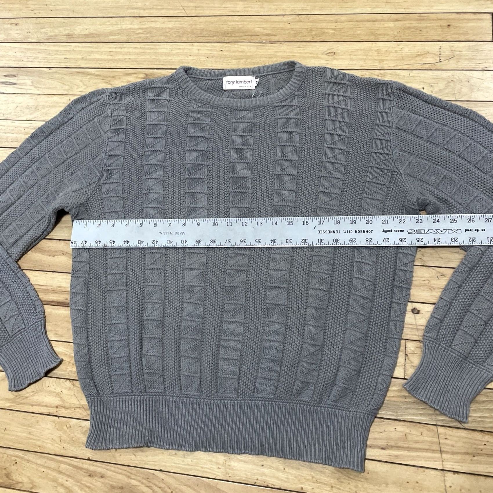 Vintage VINTAGE Tony Lambert Collections Sweater Men L Crew Neck Green 100% Cotton Knit Pullover Casual Winter Fall Spring Modern Classic Money Size US L / EU 52-54 / 3 - 7 Thumbnail