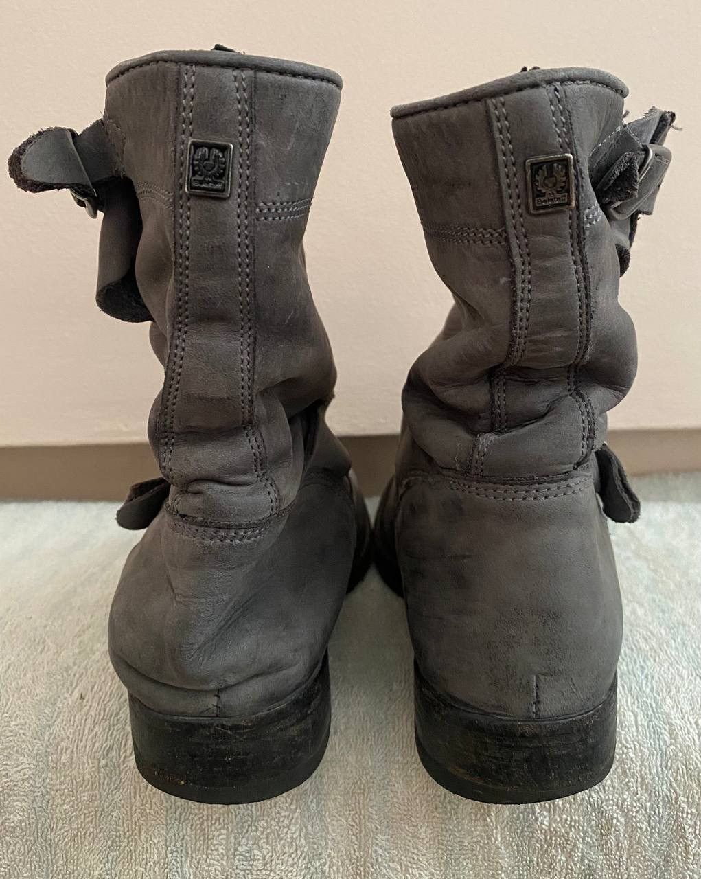 Belstaff × Vintage 🔥 BELSTAFF Women's Gray Leather Biker Boots Size US 6 / IT 36 - 5 Thumbnail