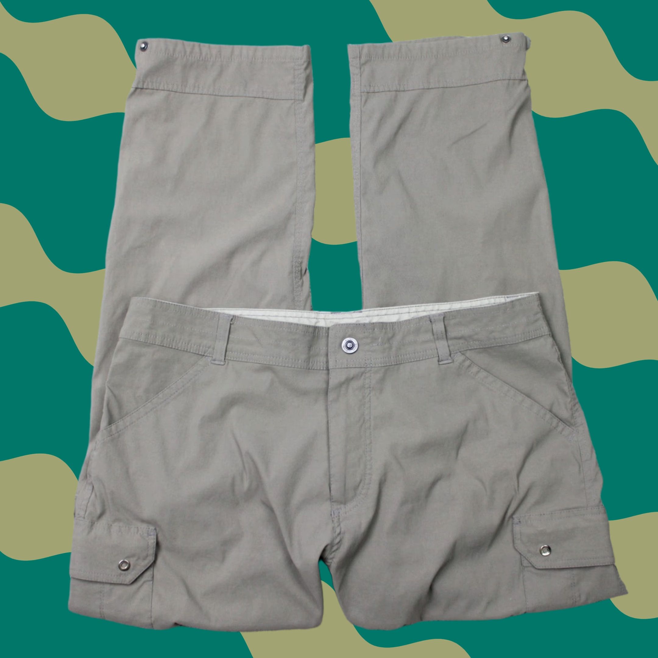 Vintage Kuhl Renegade Mens Pants 38x32 Brown Cargo Convertible Stealth Zip Off Straight Front Regular Rise 95% Nylon 5% Elastane Size US 38 / EU 54 - 1 Thumbnail