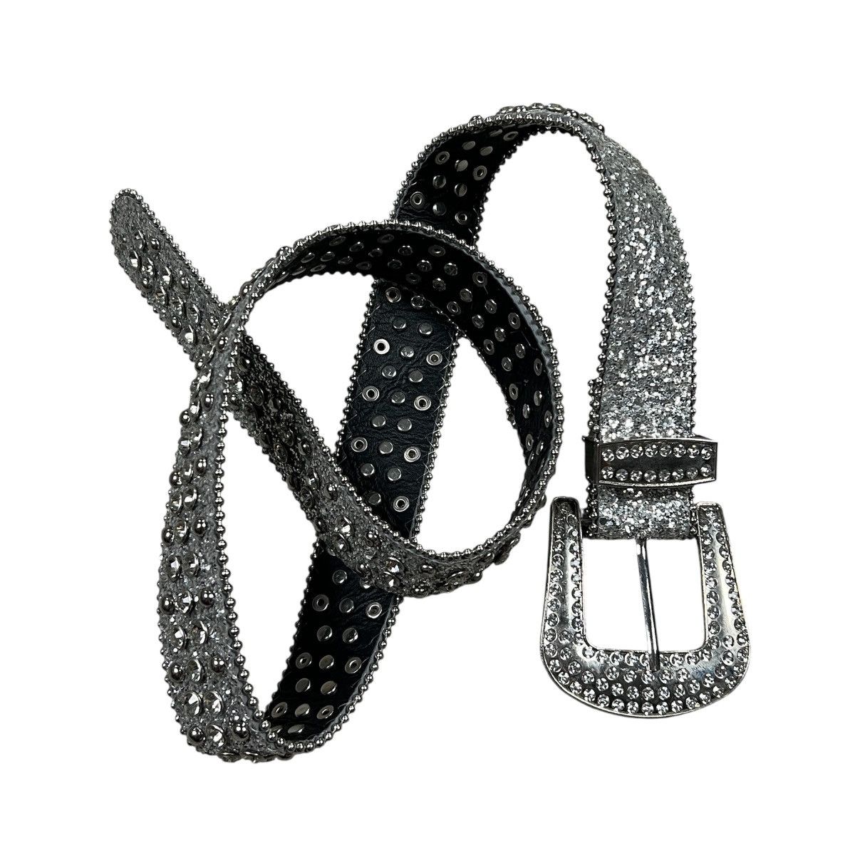 Other Y2K Bling Rhinestone Belt Silver Glitter Western Drip Size ONE SIZE - 1 Thumbnail