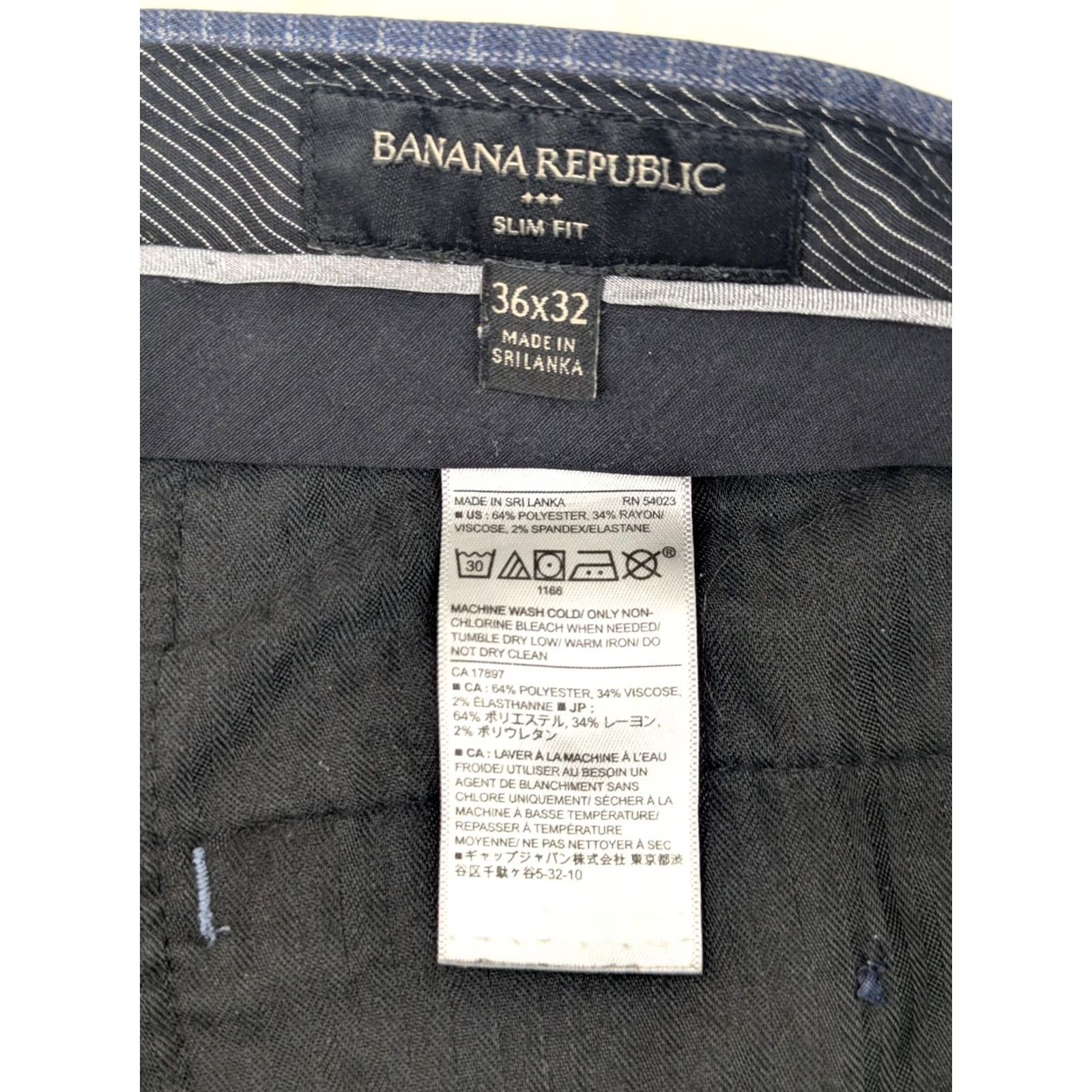 Banana Republic Banana Republic Slim Gingham Check Pants Men 36x31 Slim Fit Tapered Casual Dress Pants Blue Cord Check Pattern Men’s 30s? Size US 36 / EU 52 - 7 Thumbnail