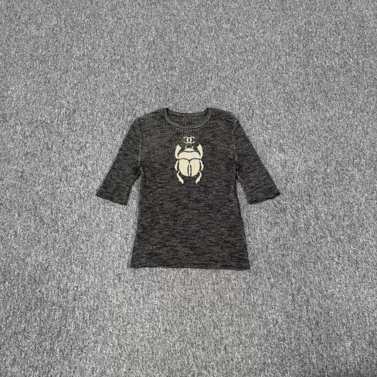 Chanel Chanel Beetle Short Sleeve Knit Top 38 99 New Size S / US 4 / IT 40 - 1 Thumbnail