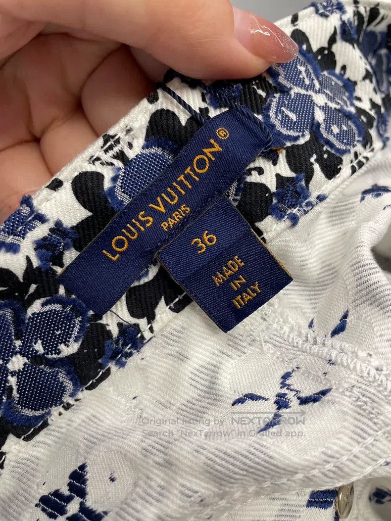 Louis Vuitton Louis Vuitton 24 New Blue Full Flower Pants Size 35" - 7 Thumbnail