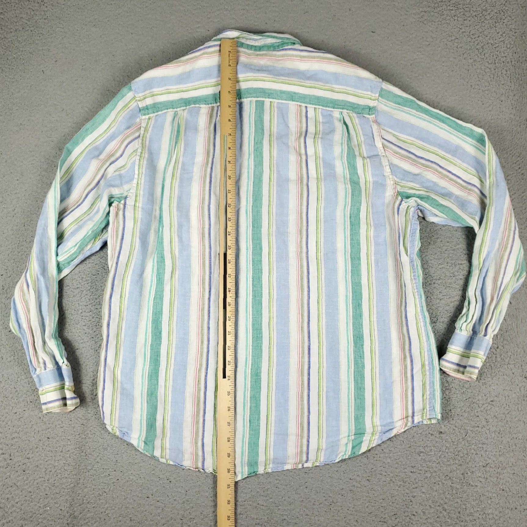 Tommy Bahama Tommy Bahama Shirt Mens Large Blue Striped Linen Button Up Long Sleeve Size US L / EU 52-54 / 3 - 4 Thumbnail