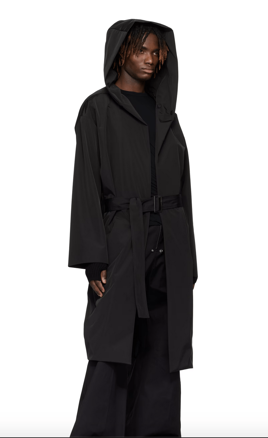 Rick Owens BLACK HOLLYWOOD HOODED ROBE COAT Size US L / EU 52-54 / 3 - 1 Thumbnail