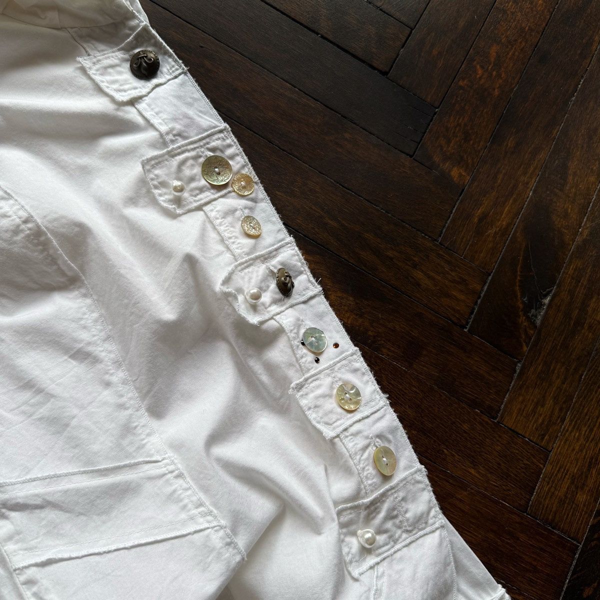 Elisa Cavaletti Elisa Cavaletti Italy Womens White LS Button-Up Blouse Shirt Size M / US 6-8 / IT 42-44 - 4 Thumbnail