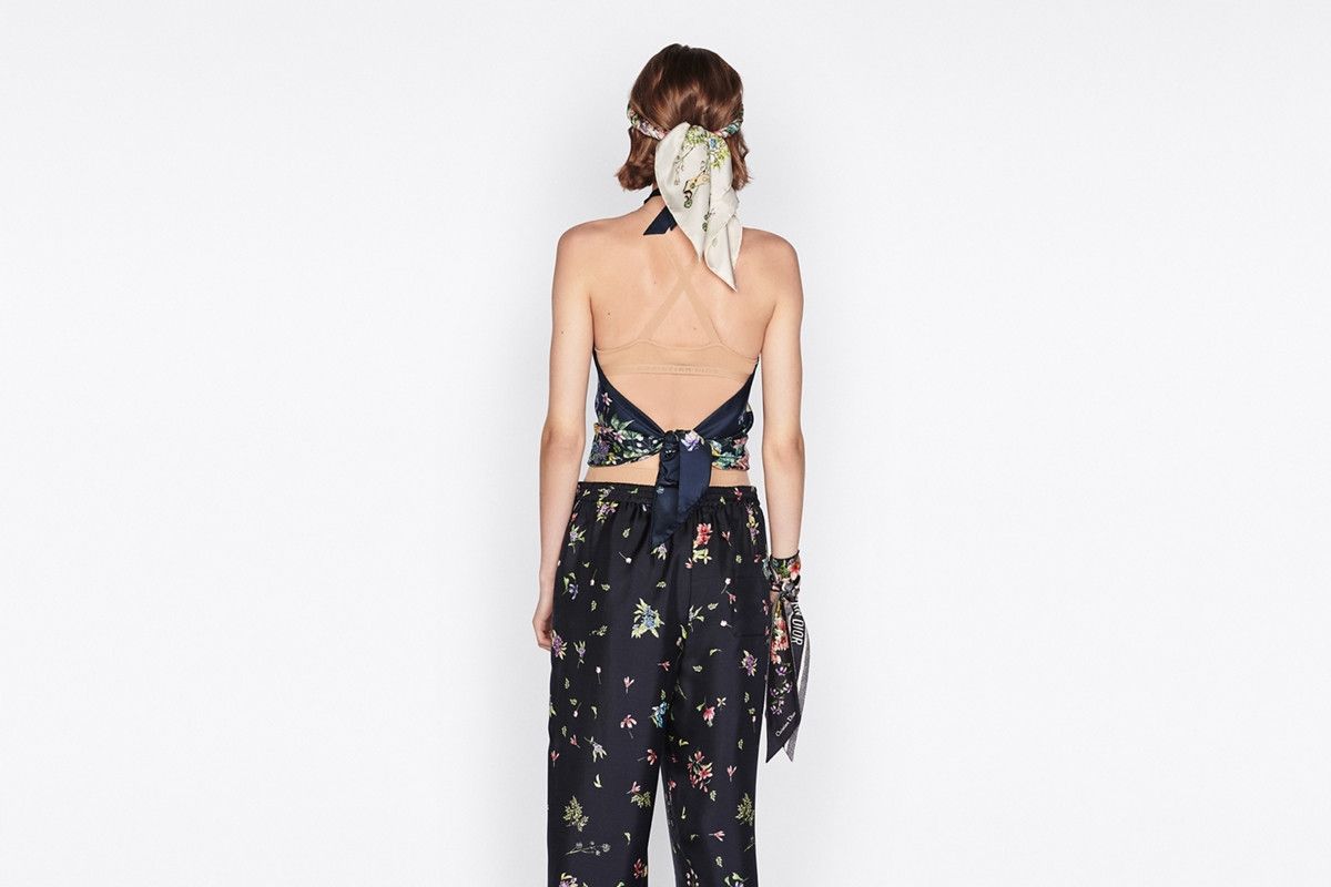 Dior o1bcso1str0226 Size:OS/D-Floral Silk Top in Blue/Multicolor Size M / US 6-8 / IT 42-44 - 5 Thumbnail