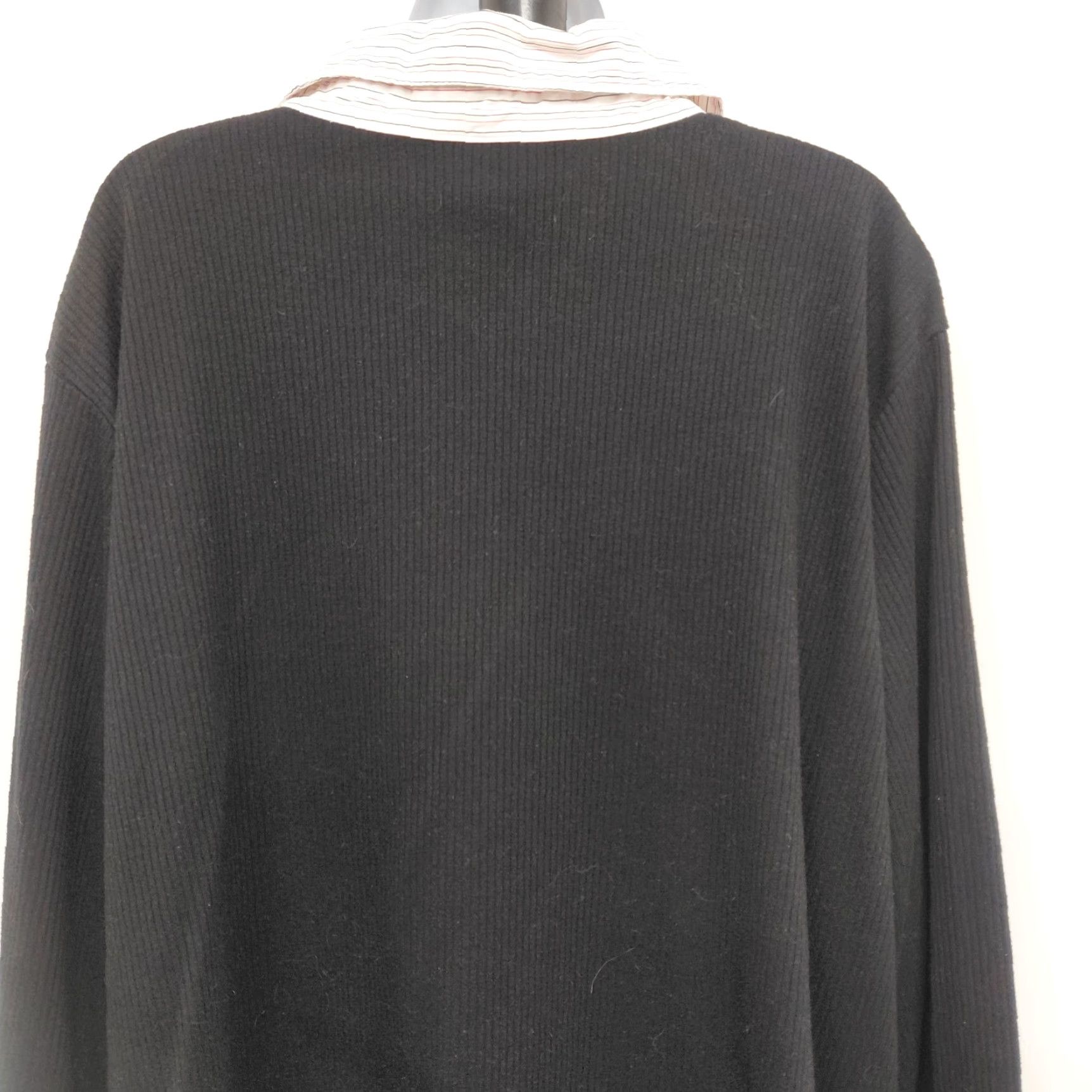Vintage Venezia Vitale Sweater Black Long Sleeve Collar Striped Shirt Womens 18/20 Plus Knit Pullover Casual Sleeve 3/4 Sleeve V-Neck Fans Mens? Size XXL / US 16-18 / IT 52-54 - 5 Thumbnail