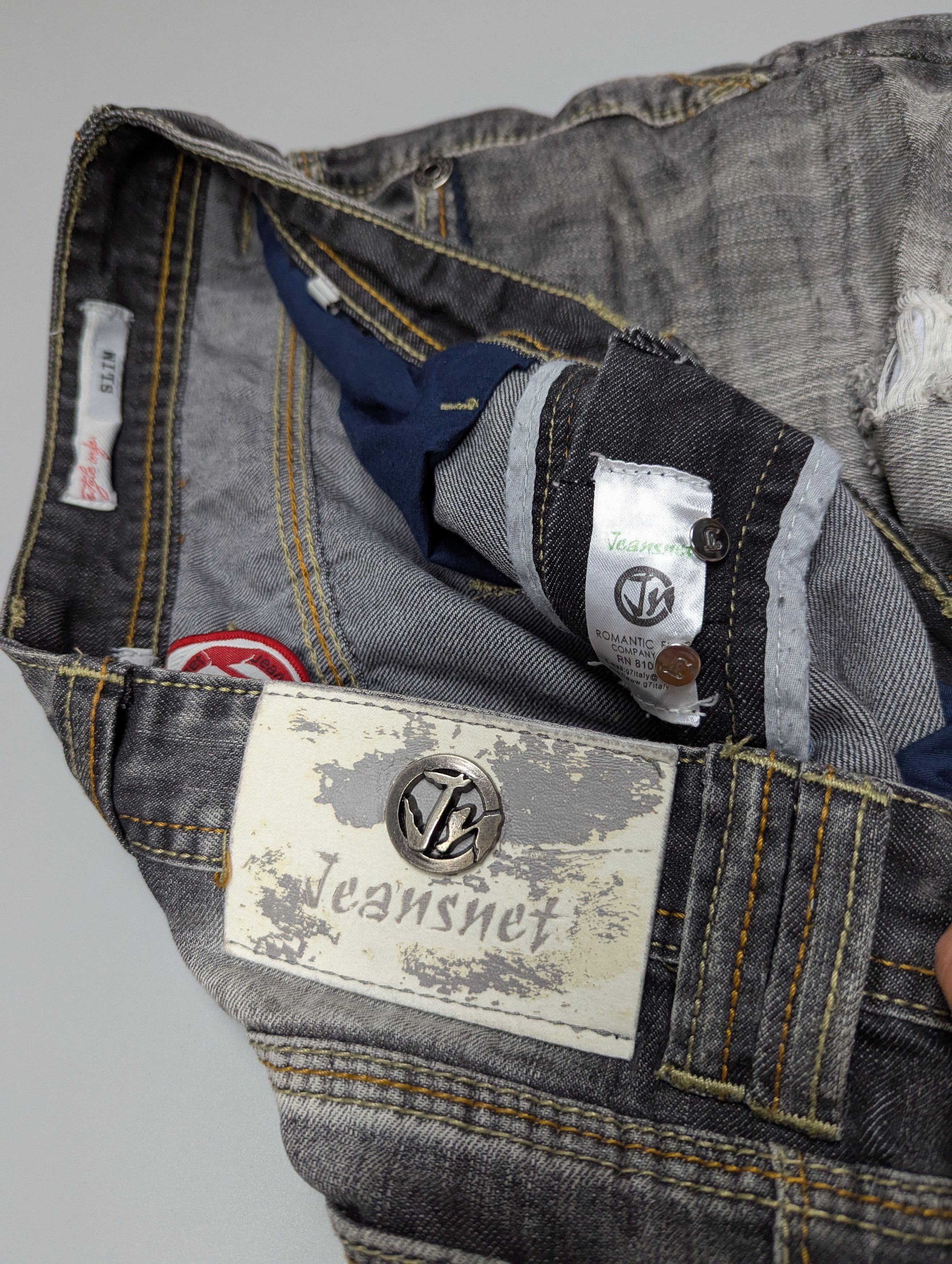 Hysteric Glamour × Vintage JeansNet Y2K Avant Garde Washed Denim Gray Distressed Jeans Size US 32 / EU 48 - 13 Thumbnail