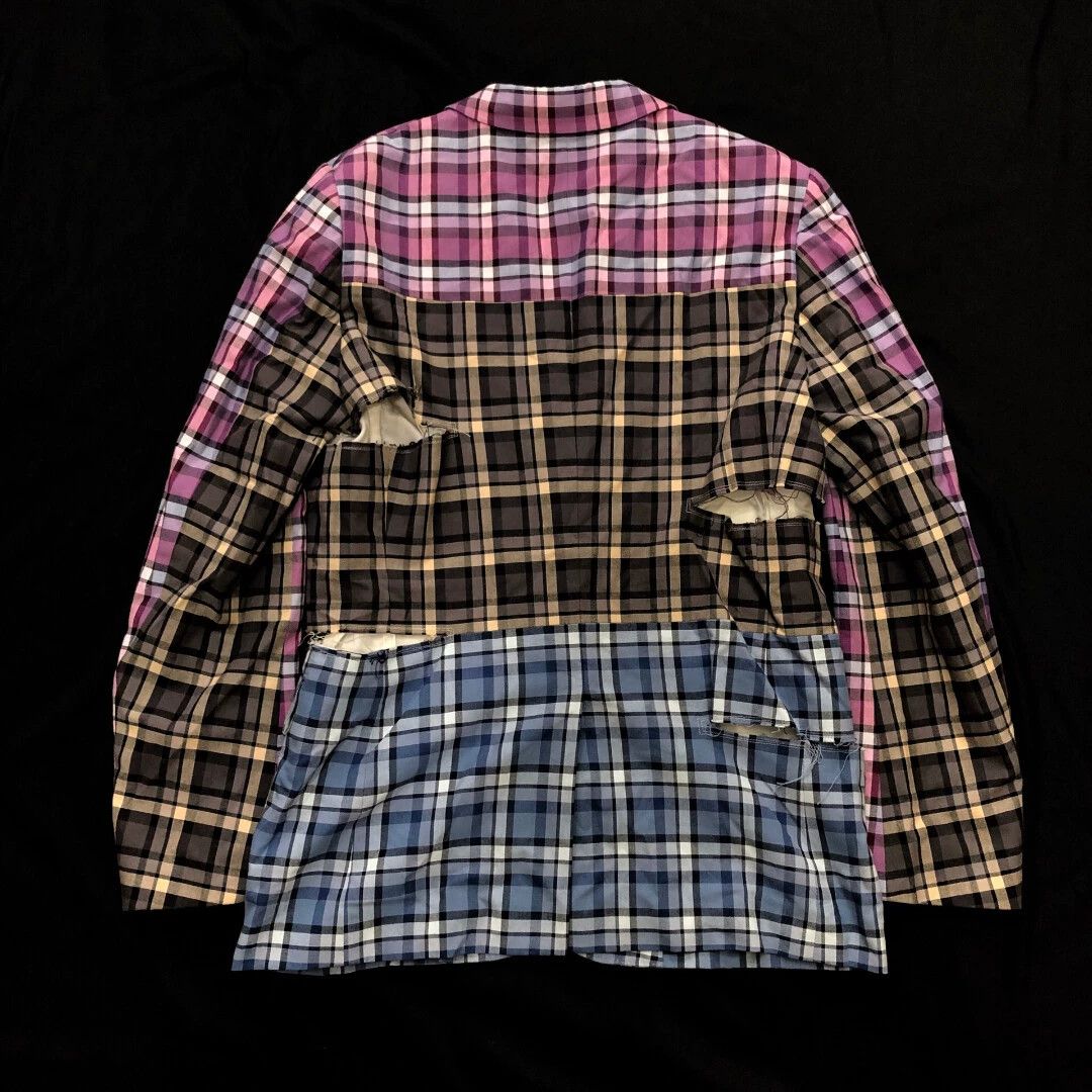 Comme des Garcons CDG 19SS Crazy Suits Slashed Checked Jacket M Size US M / EU 48-50 / 2 - 3 Thumbnail