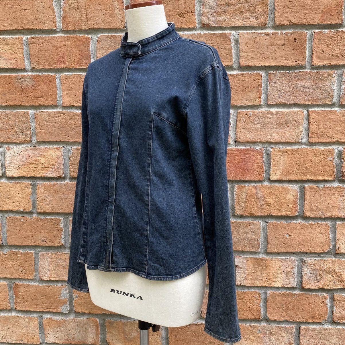 DKNY DKNY JEANS Denim Zip-Up Stand Collar Shirt Size S / US 4 / IT 40 - 3 Thumbnail