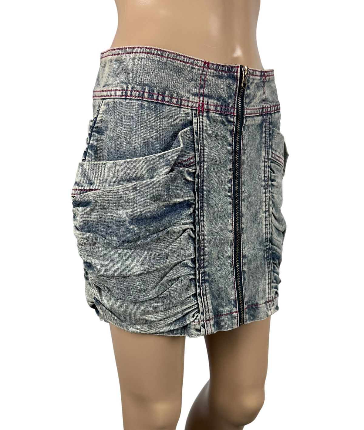 Other Ungaro Fever Denim Mini Skirt FullZip Garment Dyed size 40 Size 27" / US 4 / IT 40 - 2 Thumbnail
